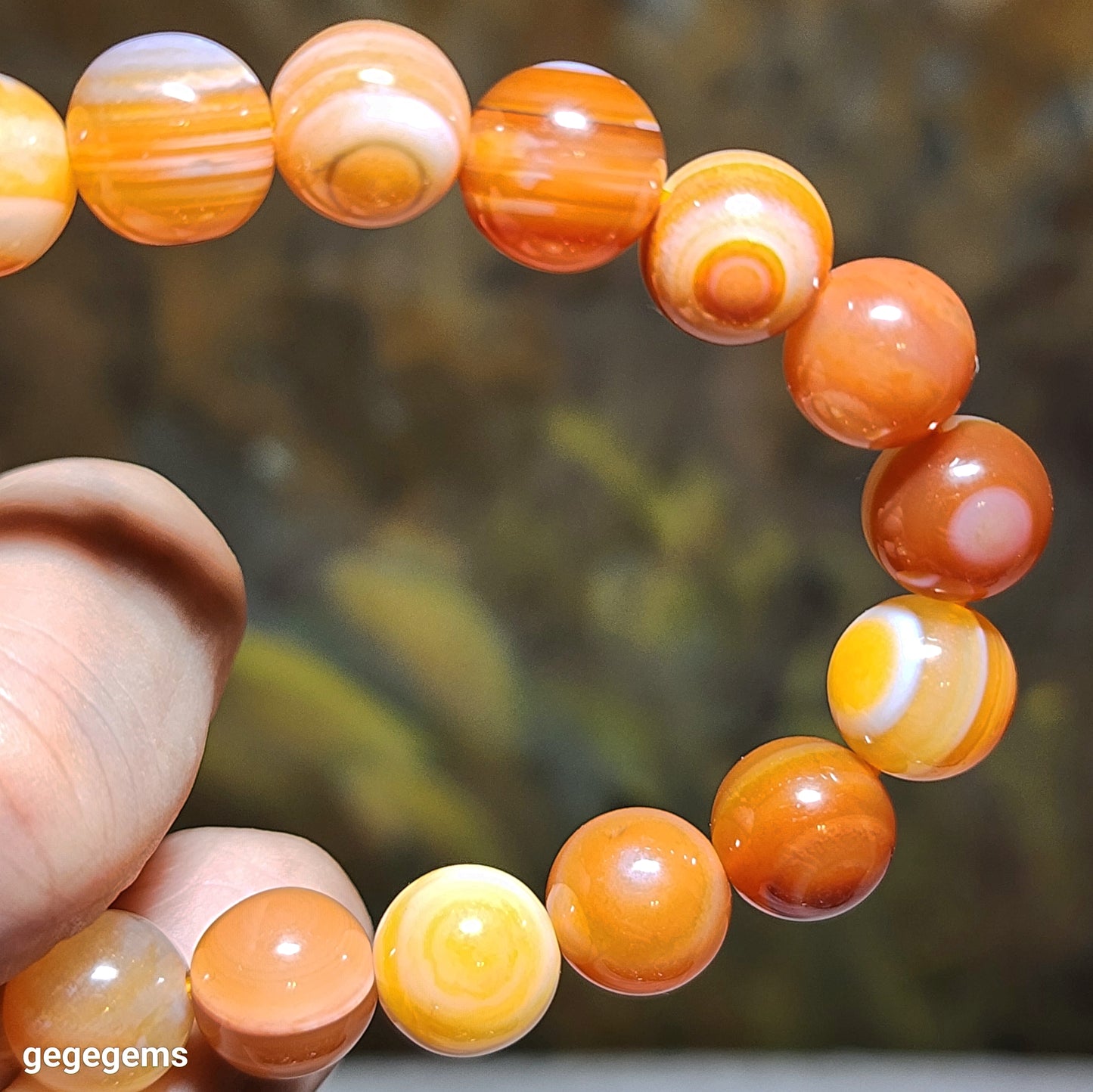 30mm Sardonyx natural pattern Lines Dzi & 10mm Natural Eye Agate Bracelet 缠丝玛瑙天然多线天珠配10毫米天然眼天眼玛瑙手链