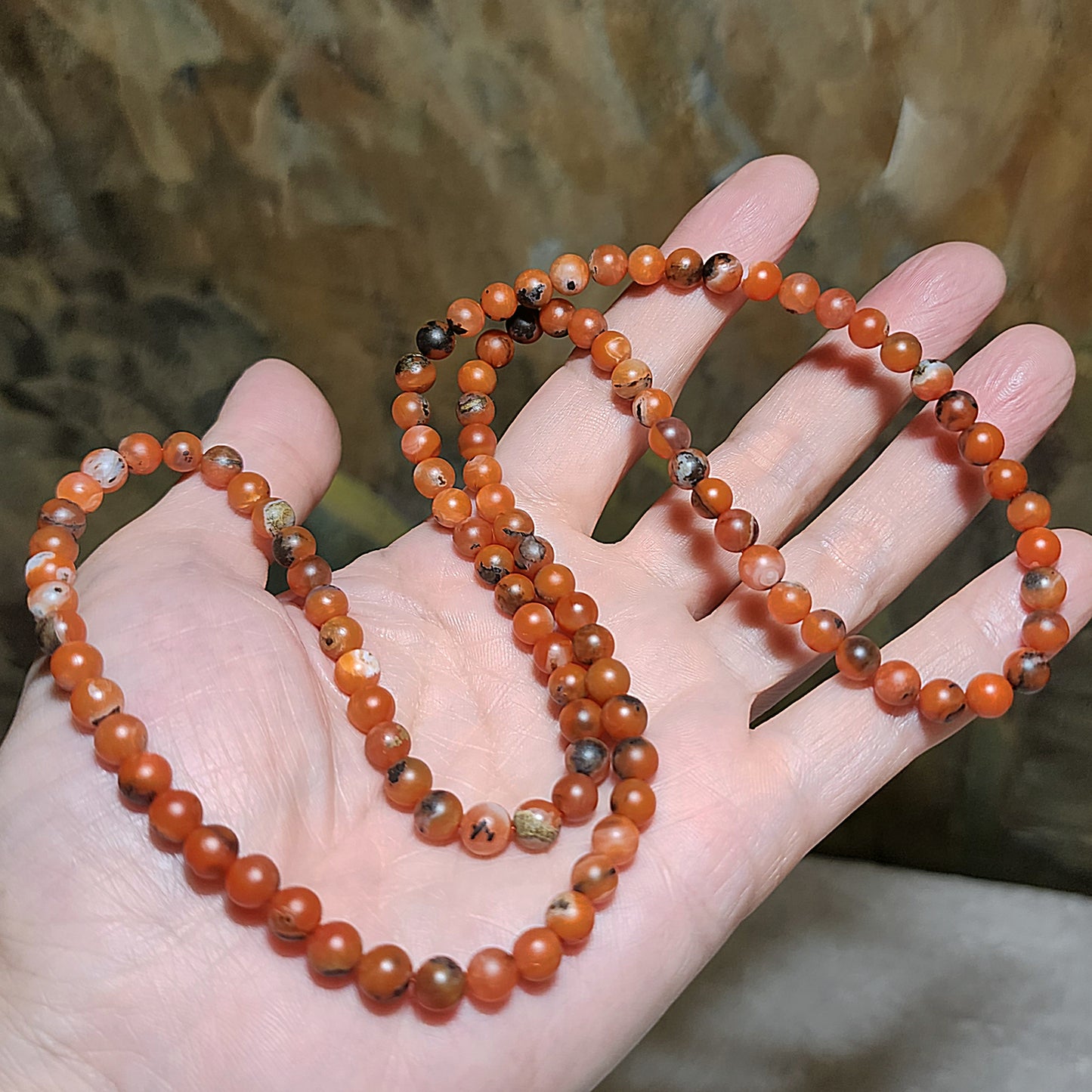 6.1mm Baoshan red white & natural black "skin" 3 colors 108 mala necklace/ multi loops bracelet 保山南红红白料带天然黑皮108念珠项链
