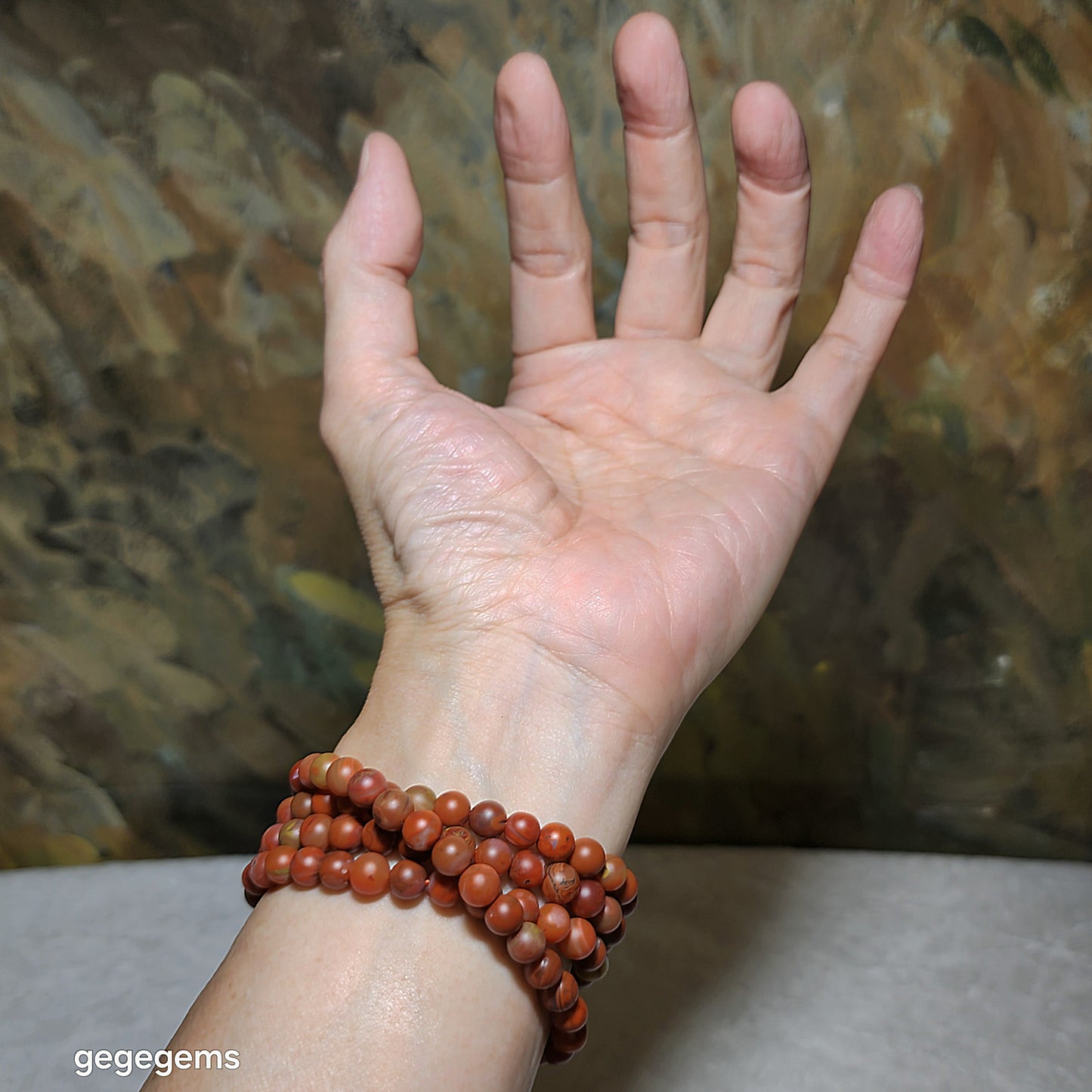 6.7mm Sichuan Waxi Nan Hong patinaed 108 mala necklace multiple loops bracelet 瓦西南红包浆料108念珠項链多圈手链