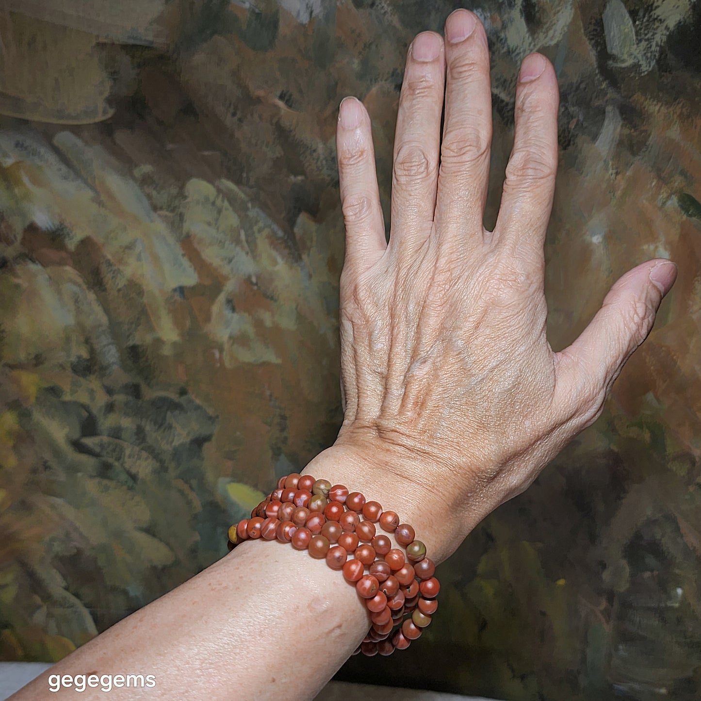 6.7mm Sichuan Waxi Nan Hong patinaed 108 mala necklace multiple loops bracelet 瓦西南红包浆料108念珠項链多圈手链