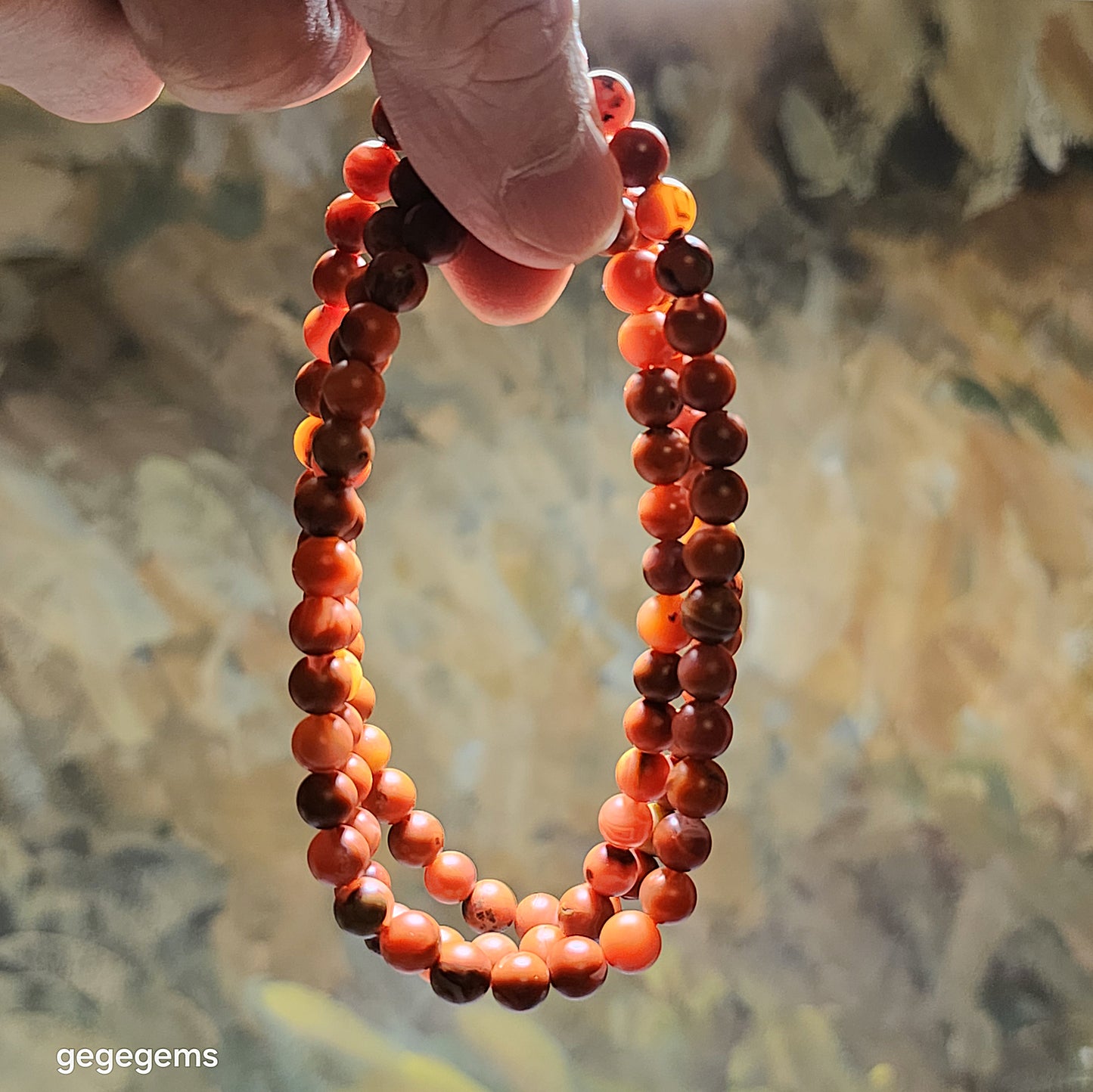 6.7mm Sichuan Waxi Nan Hong patinaed 108 mala necklace multiple loops bracelet 瓦西南红包浆料108念珠項链多圈手链