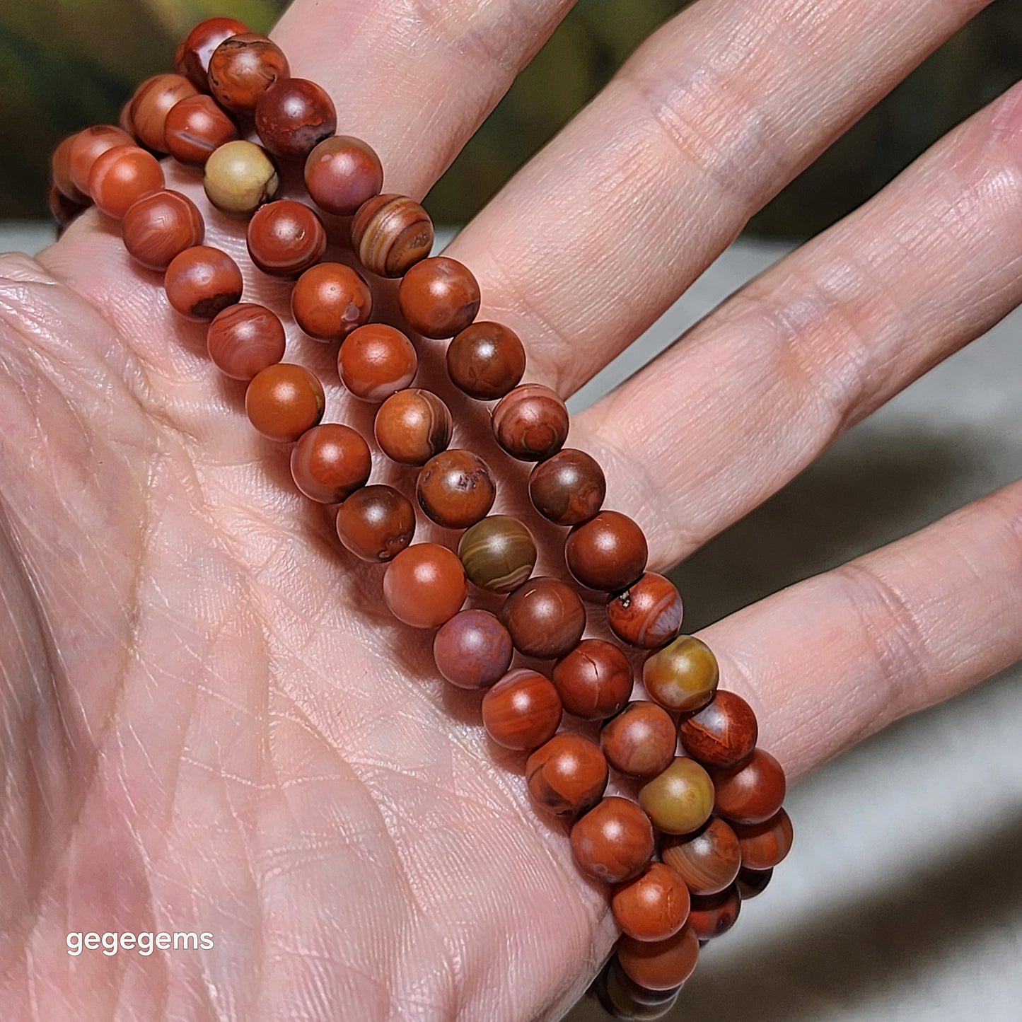 6.7mm Sichuan Waxi Nan Hong patinaed 108 mala necklace multiple loops bracelet 瓦西南红包浆料108念珠項链多圈手链