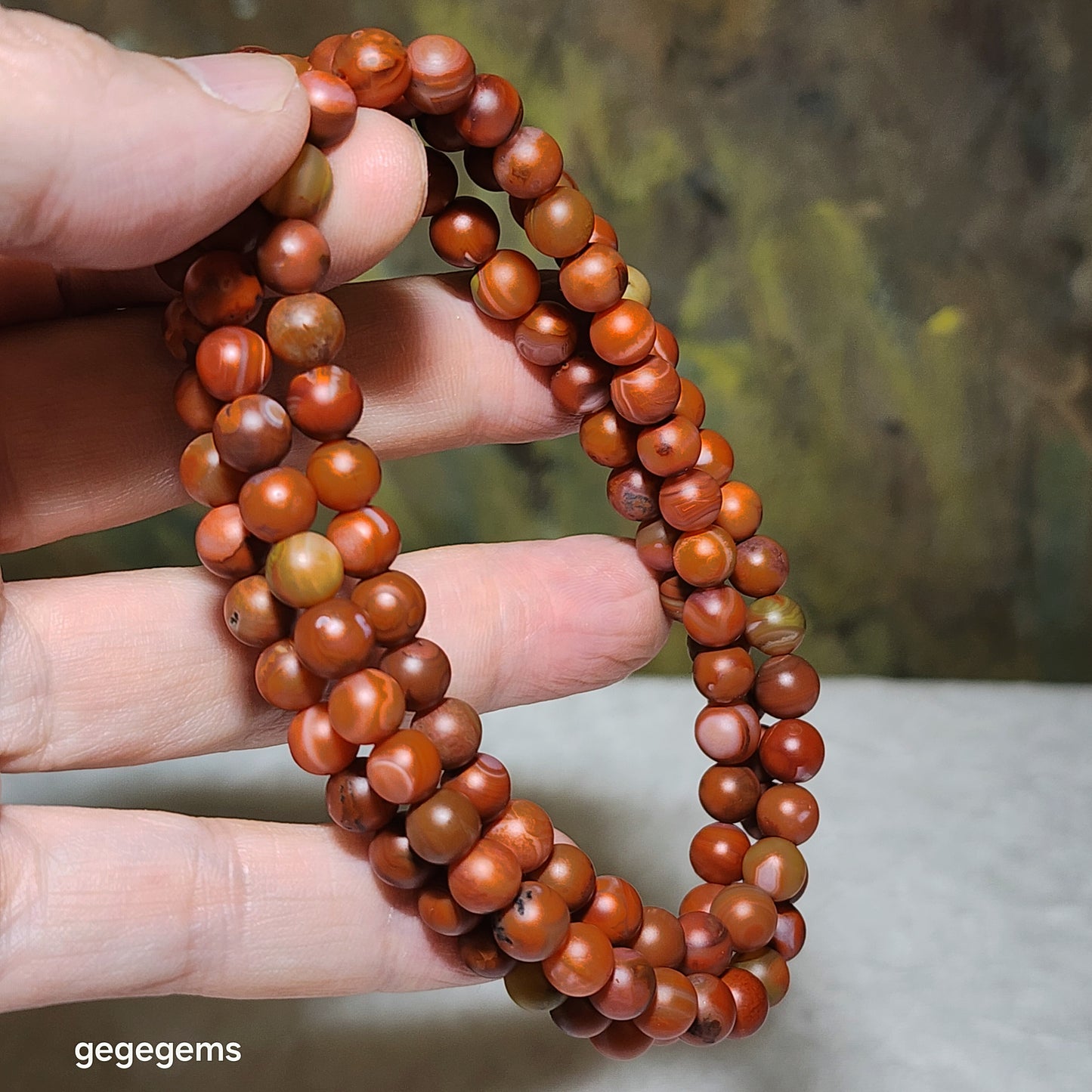 6.7mm Sichuan Waxi Nan Hong patinaed 108 mala necklace multiple loops bracelet 瓦西南红包浆料108念珠項链多圈手链