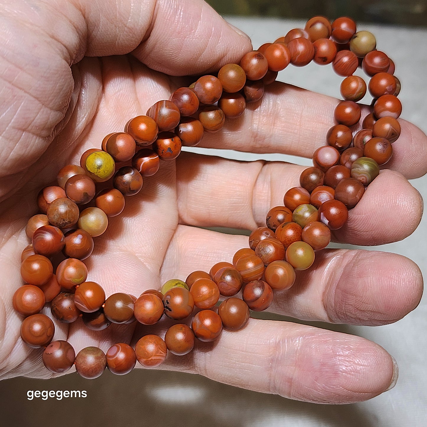 6.7mm Sichuan Waxi Nan Hong patinaed 108 mala necklace multiple loops bracelet 瓦西南红包浆料108念珠項链多圈手链