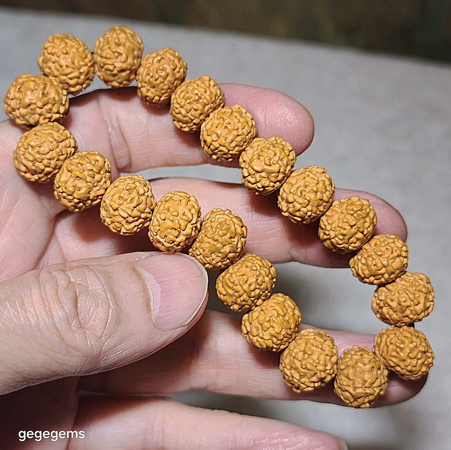 12mm+ premium natural "Panlong" (Coiling Dragon) 8 Mukhi (faces) small species Rudraksha bracelet 精品八瓣盘龙小金刚菩提子手链