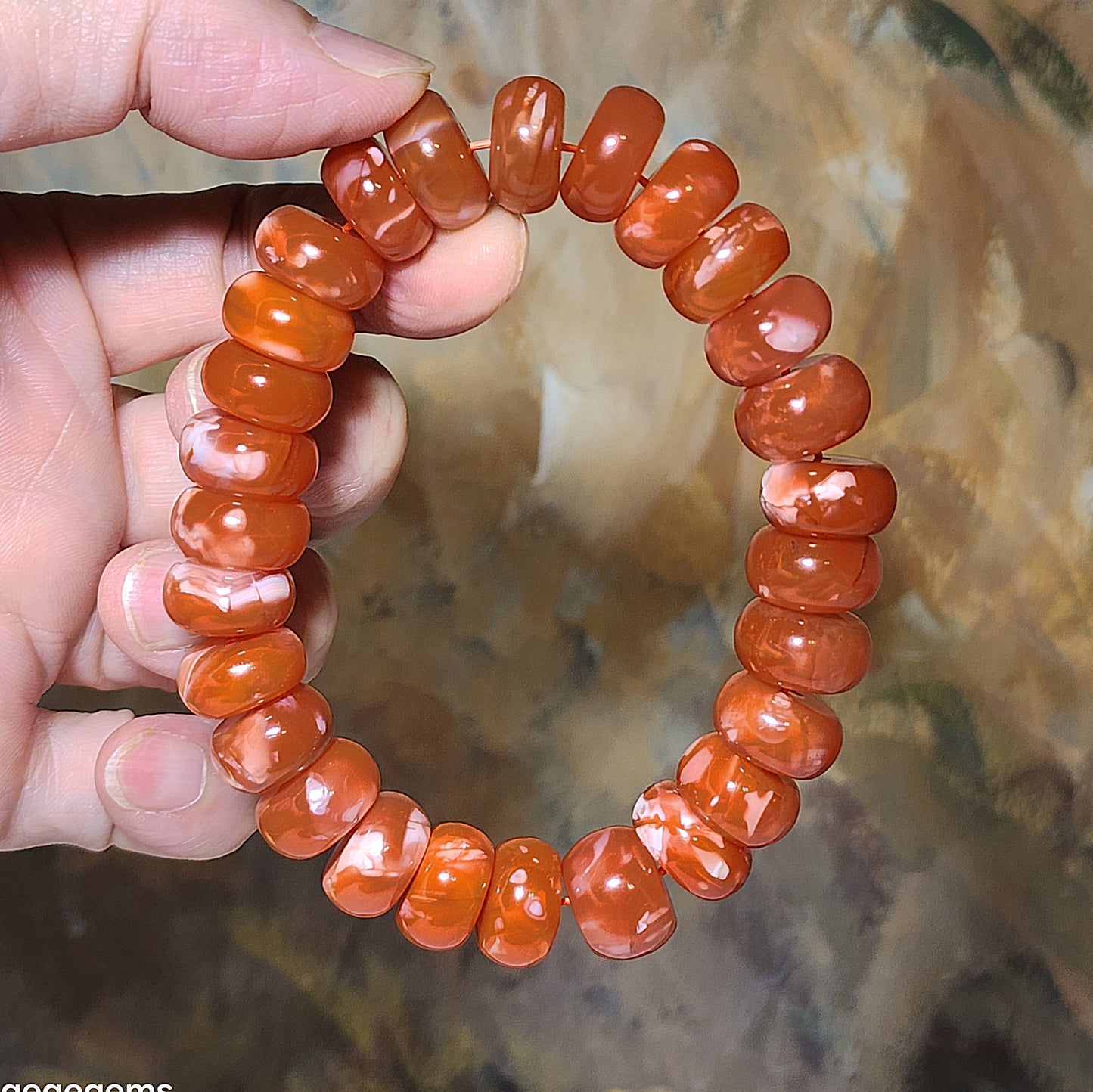 14.5mm Premium Sichuan Lianhe Nan Hong sprindrift abacus beads bracelet 精品川料联合飘白花算盘珠手链