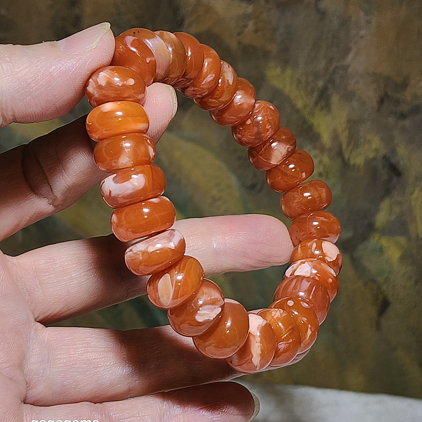 14.5mm Premium Sichuan Lianhe Nan Hong sprindrift abacus beads bracelet 精品川料联合飘白花算盘珠手链