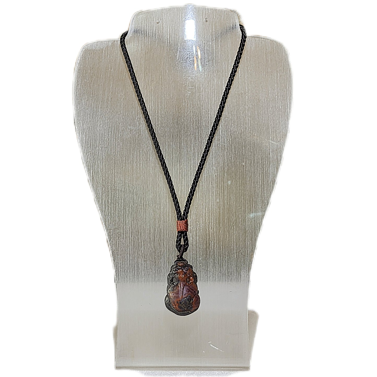 34mm Baoshan Nan Hong Adong Zhai with "skin" carved 3 dimensional Pi Xiu pendant 保山南红阿东寨带皮立体貔貅吊坠