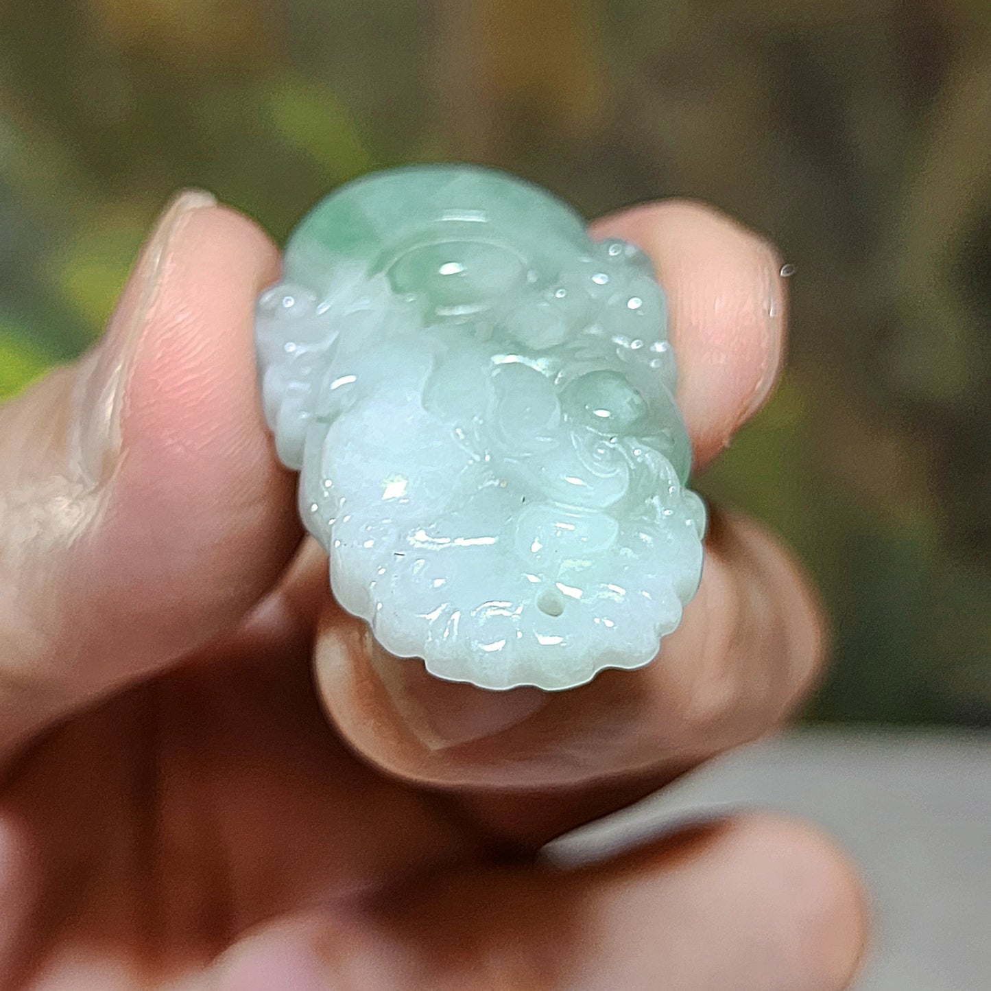 Type A Jadeite light green Chinese Zodiac Pig pendant (free necklace cord) 翡翠飘绿生肖豬吊坠(送項链绳) #5