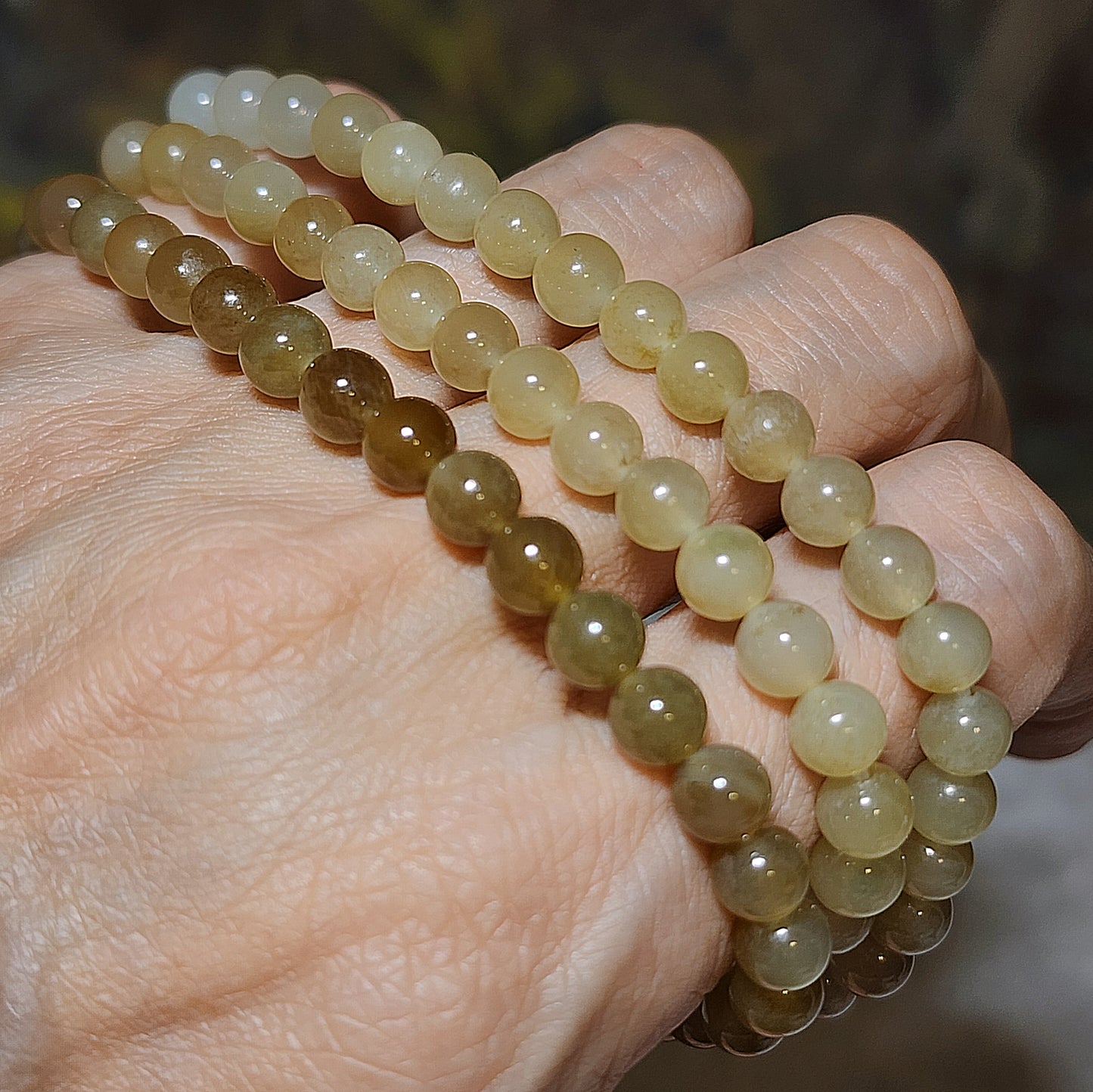 6mm Premium Nephrite different tones caramel brown and light green 108 beads mala necklace multiple loops Jade bracelet (with certificate) 精品和田玉深浅糖青白108项链多圈手链(带证书)