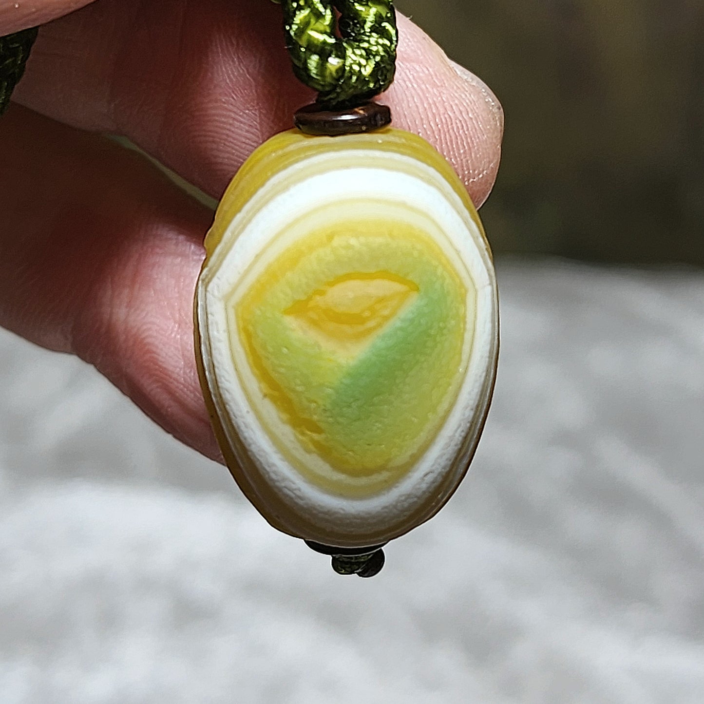 26.2mm Premium Gobi Desert natural raw "Tendons" Agate Natural Eyes 3 Eyes Da Luo Dzi pendant 戈壁沙漠筋脉石玛瑙原石天眼三眼达洛天珠