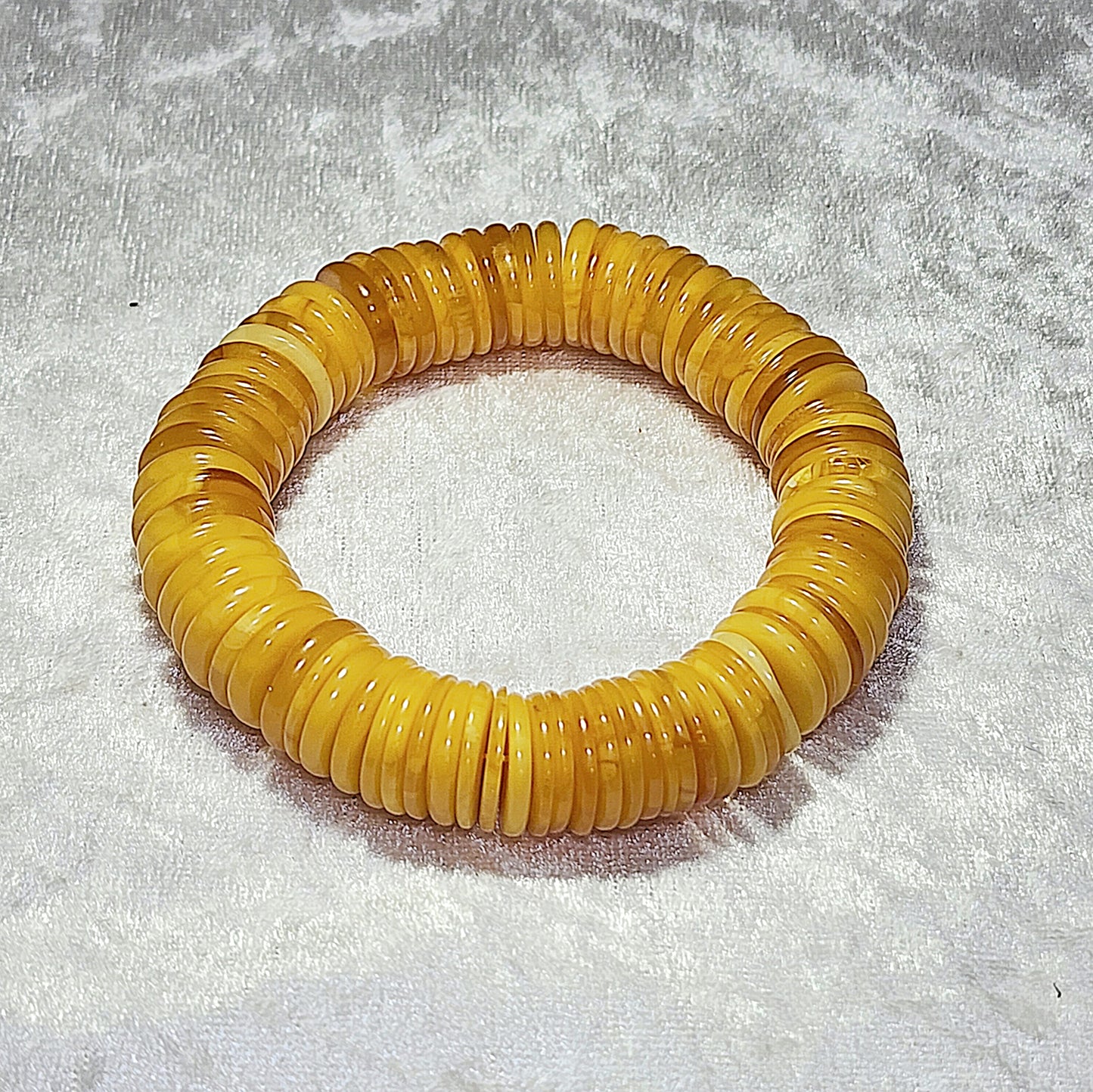 14mm+ Natural Butterscotch Amber donut shape beads bracelet 大尺寸天然蜜蜡平安扣手链