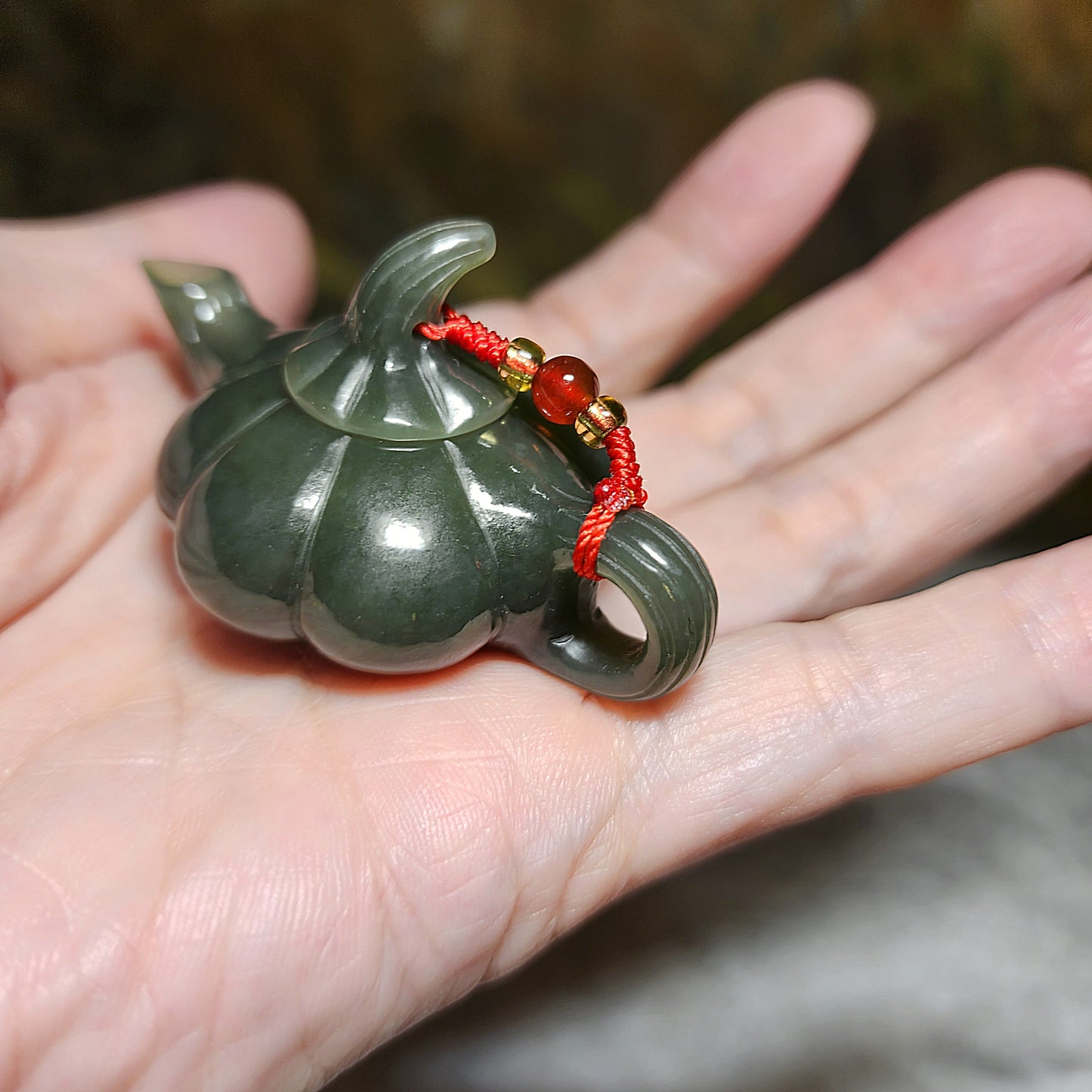 Premium Nephrite light green blue hue handmade "Winning Every Game" Lucky Charm handheld (with certificate) 精品和田玉且末蓝调手工"把把胡"小茶壶(帶证书)