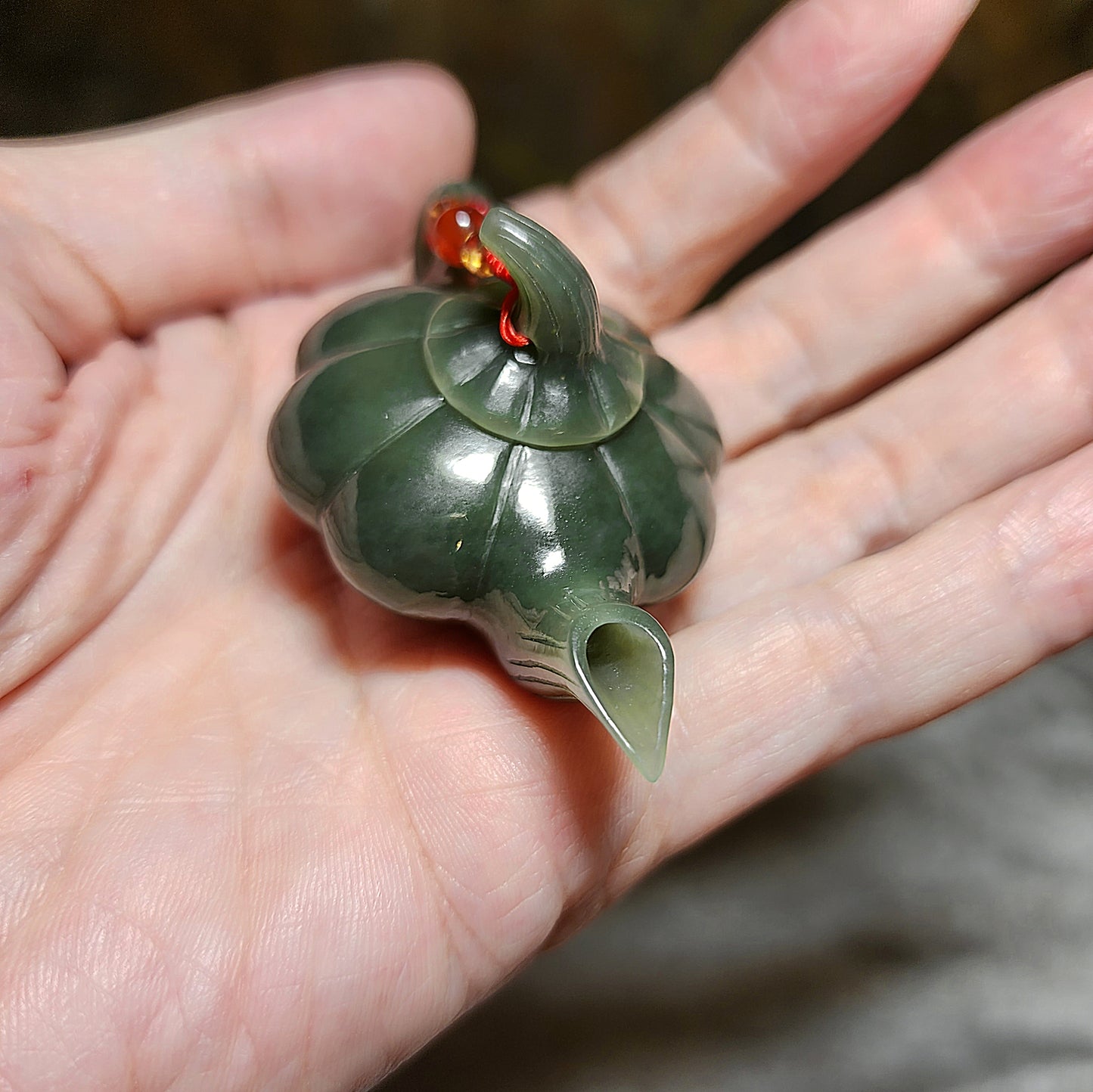 Premium Nephrite light green blue hue handmade "Winning Every Game" Lucky Charm handheld (with certificate) 精品和田玉且末蓝调手工"把把胡"小茶壶(帶证书)