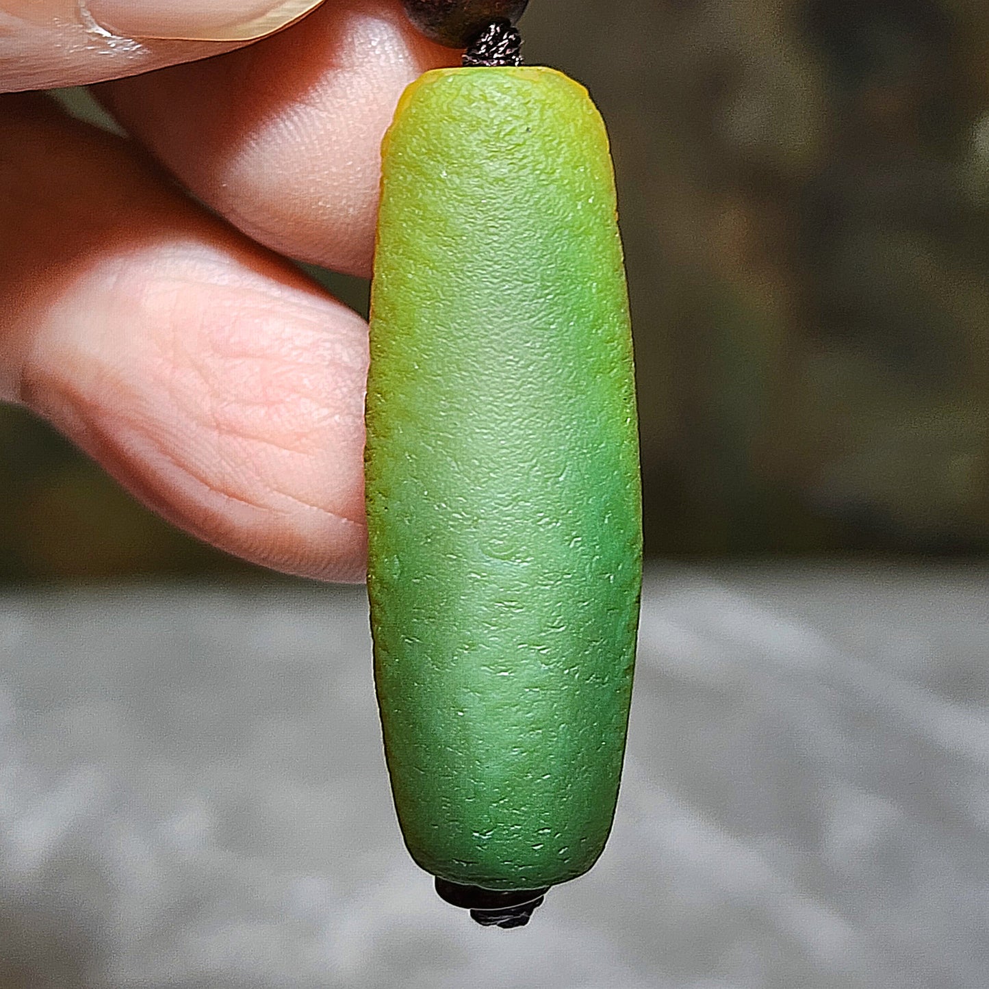 39.5mm Premium Gobi Desert natural raw "Tendons" Agate "Abundant Wealth" (natural colors resemble to Sweet Corn) 3 Eyes Dzi pendant 戈壁沙漠筋脉石天然原石"金玉滿堂"三眼天珠吊坠