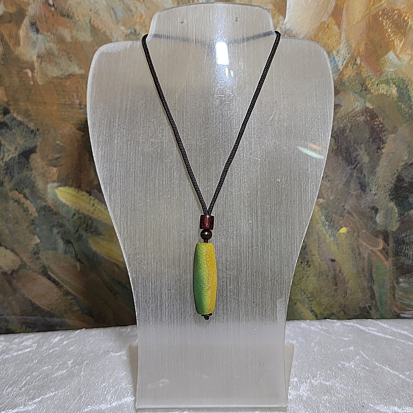 39.5mm Premium Gobi Desert natural raw "Tendons" Agate "Abundant Wealth" (natural colors resemble to Sweet Corn) 3 Eyes Dzi pendant 戈壁沙漠筋脉石天然原石"金玉滿堂"三眼天珠吊坠