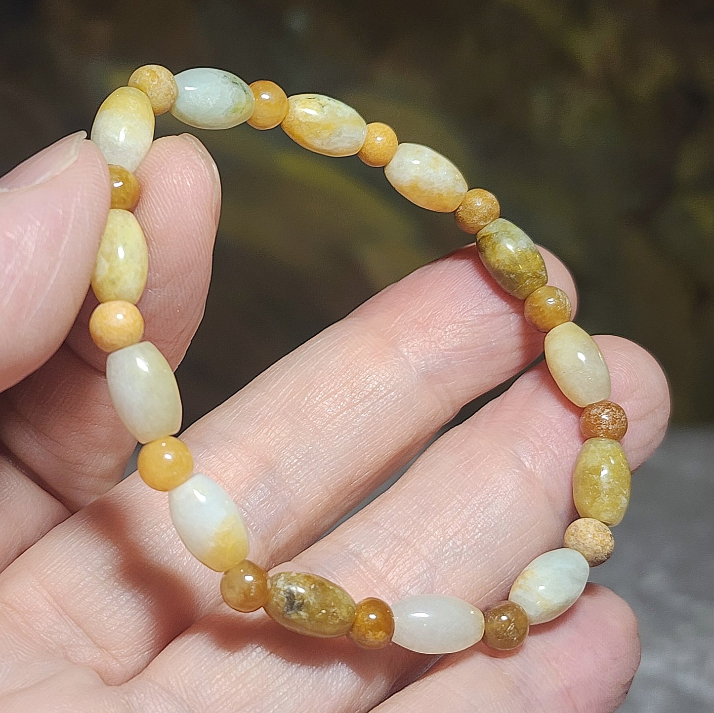 Gegegems Creation Premium 5.8mm Type A Yellow Jadeite bracelet 精品黃翡手链