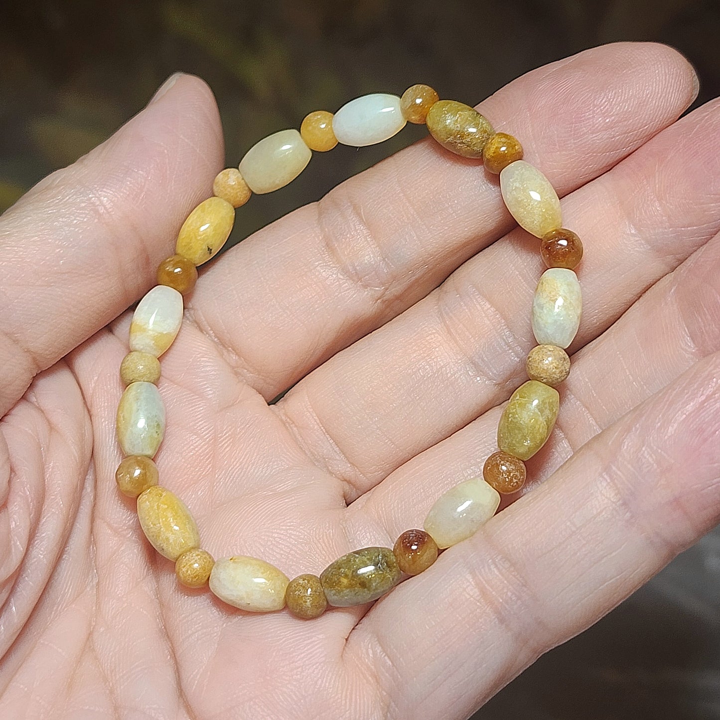 Gegegems Creation Premium 5.8mm Type A Yellow Jadeite bracelet 精品黃翡手链