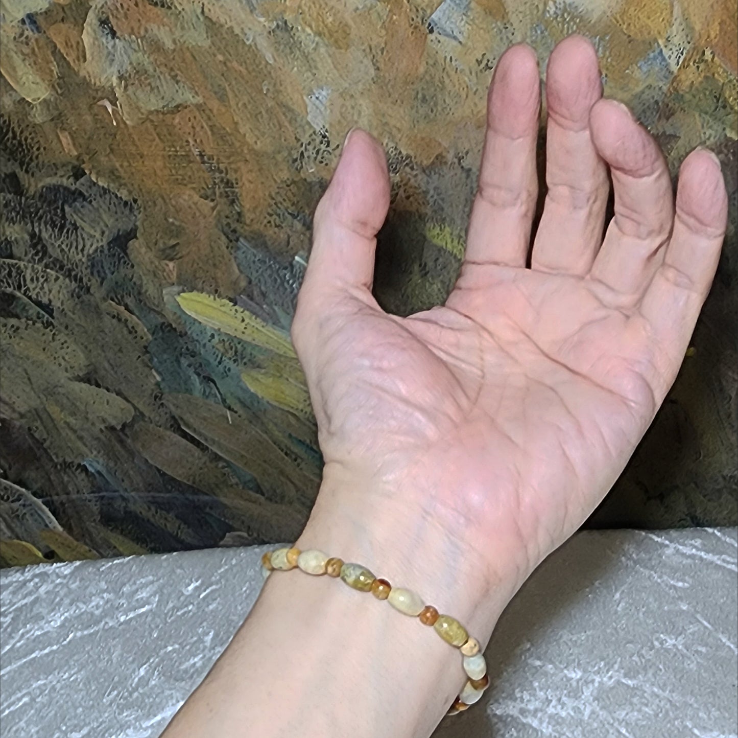 Gegegems Creation Premium 5.8mm Type A Yellow Jadeite bracelet 精品黃翡手链