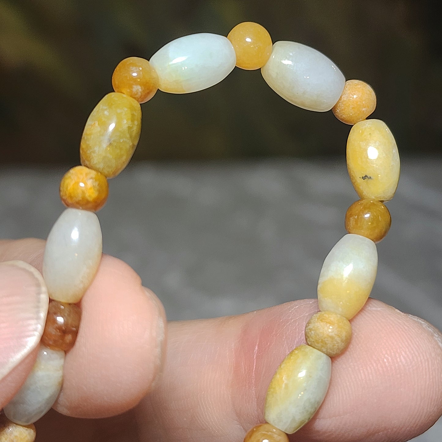 Gegegems Creation Premium 5.8mm Type A Yellow Jadeite bracelet 精品黃翡手链