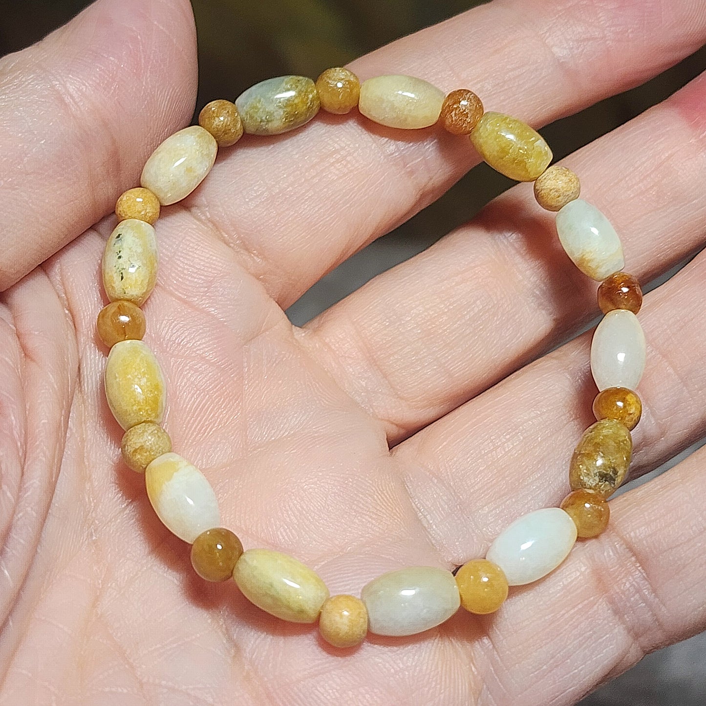 Gegegems Creation Premium 5.8mm Type A Yellow Jadeite bracelet 精品黃翡手链