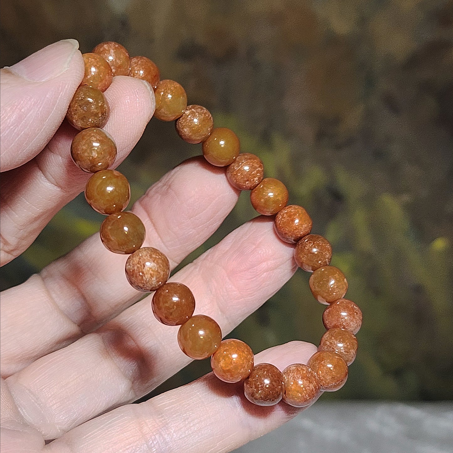 Premium 8mm Burma Type A Yellow Jadeite yellow with red hue Jade bracelet 翡翠A货黄翡带红调手链