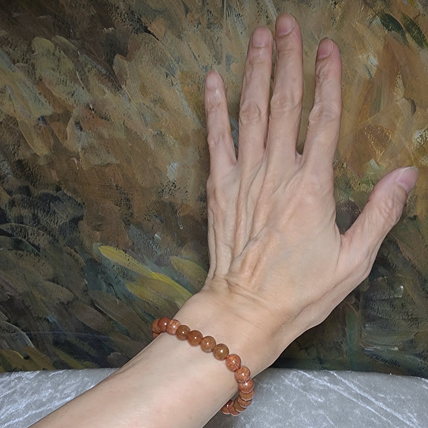 Premium 8mm Burma Type A Yellow Jadeite yellow with red hue Jade bracelet 翡翠A货黄翡带红调手链