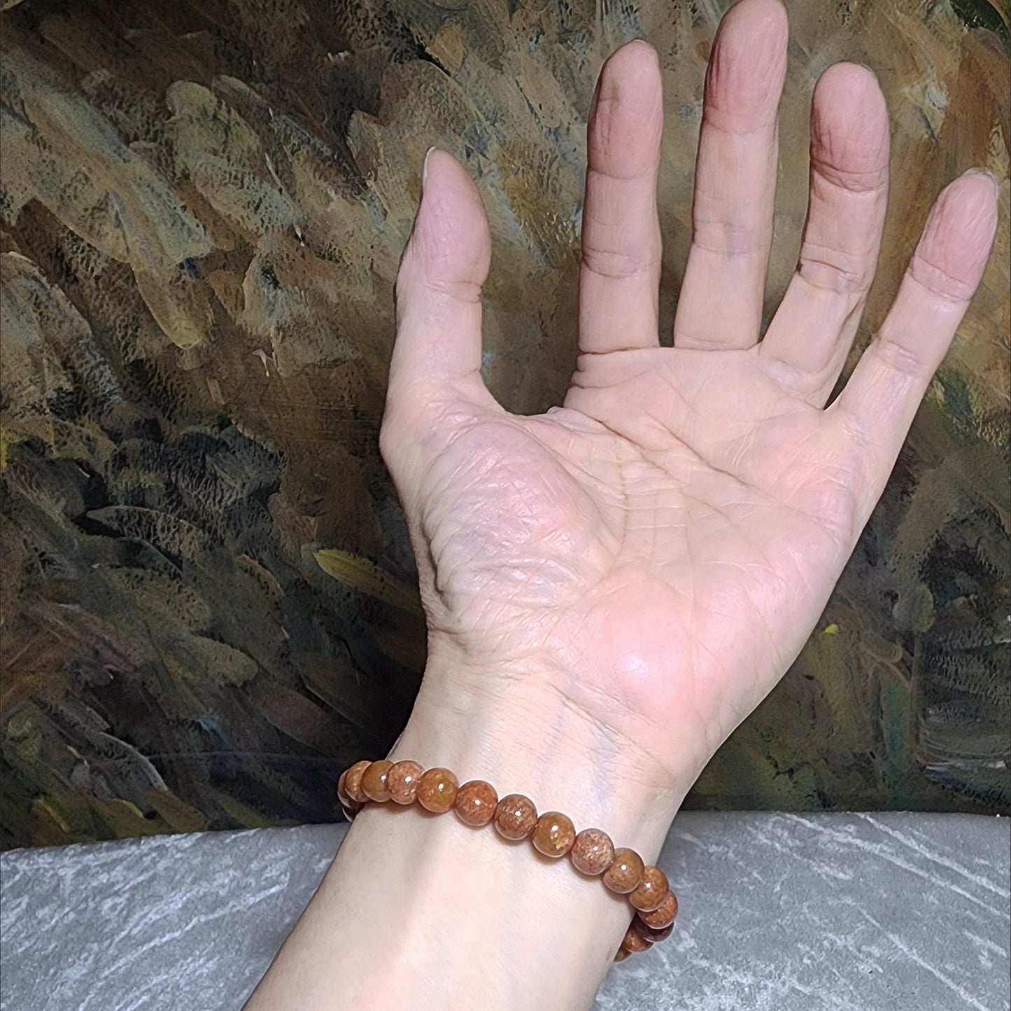 Premium 8mm Burma Type A Yellow Jadeite yellow with red hue Jade bracelet 翡翠A货黄翡带红调手链