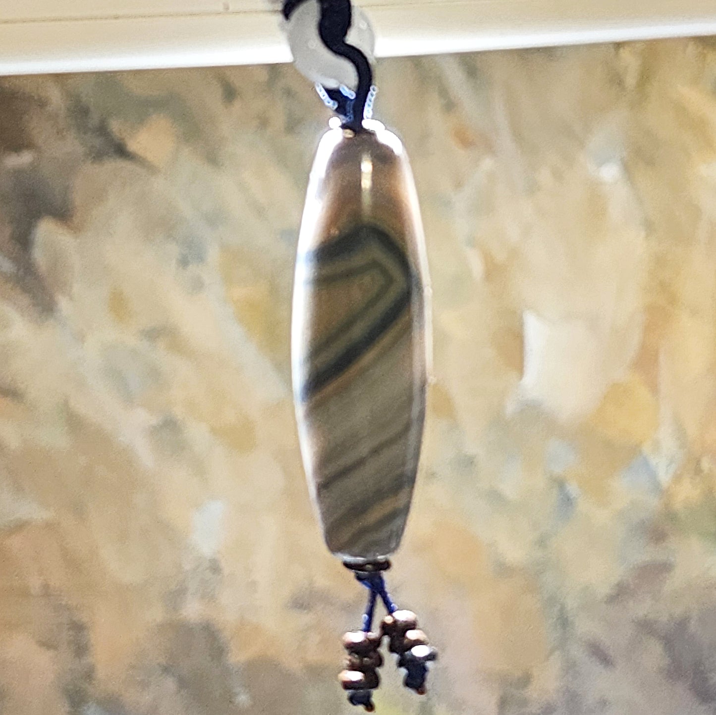 43.3mm Premium Tibetan Sardonyx Natural Eye Buddha Eye Dzi pendant blue hue cream white 精品藏传缠丝玛瑙蓝沁奶白天眼佛眼黄财神天珠