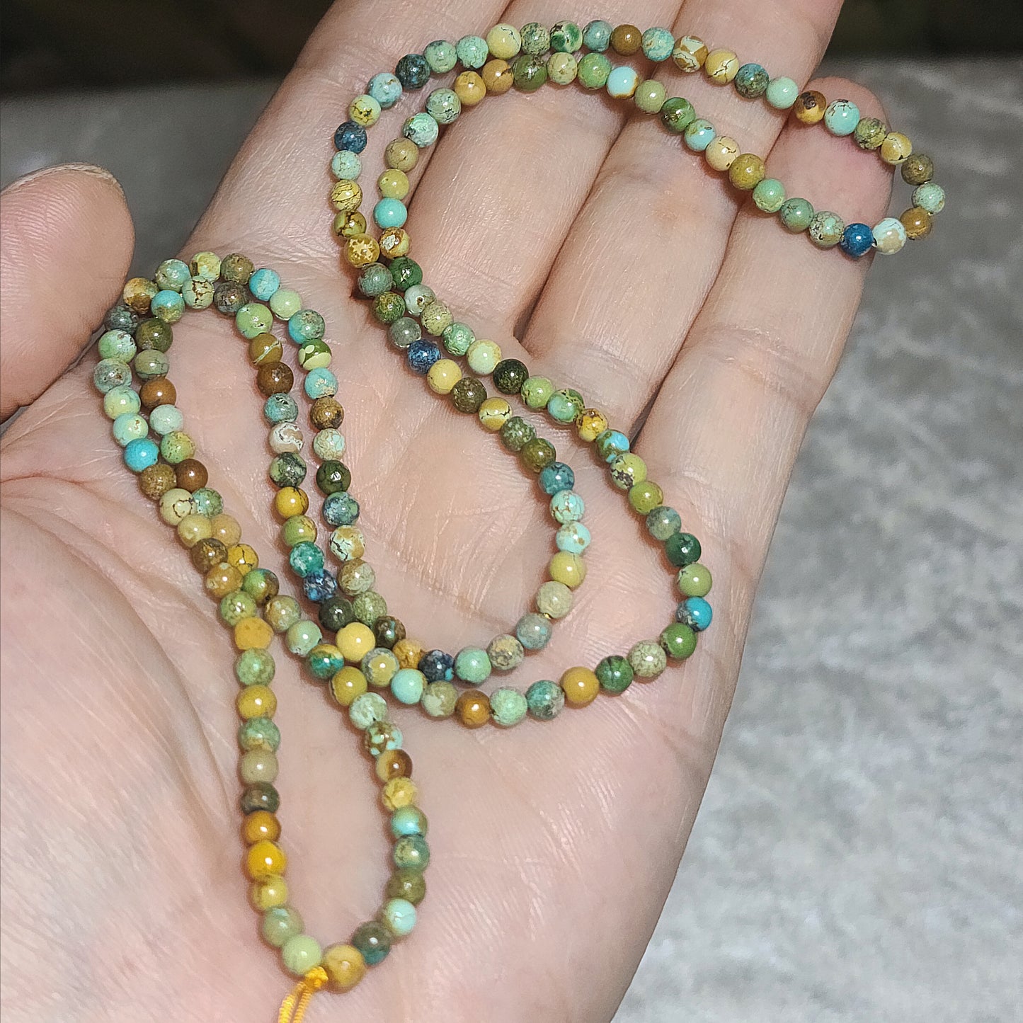 Gegegems Collection 3.5mm+ Premium natural untreated Hubei Turquoise Tangsancai necklace/necklace cord 精品天然原矿湖北松石唐三彩项链挂绳