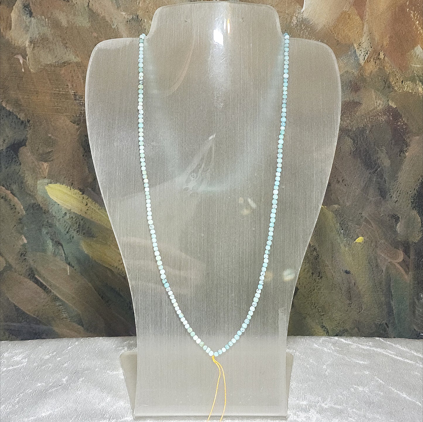 2.7mm Natural untreated Hubei Turquoise light blue green necklace/necklace cord 天然原矿湖北松石淡蓝绿项链挂绳