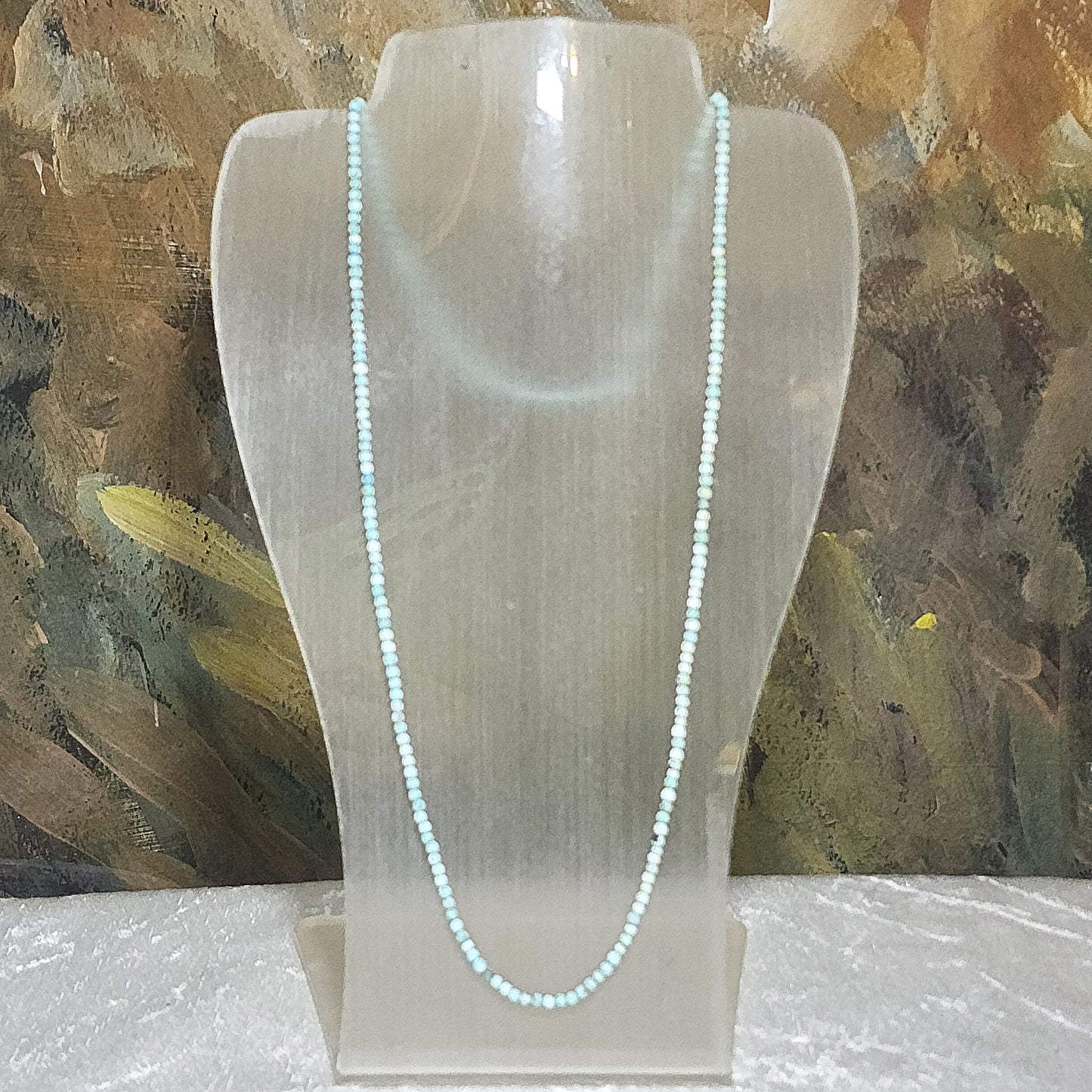 2.7mm Natural untreated Hubei Turquoise light blue green necklace/necklace cord 天然原矿湖北松石淡蓝绿项链挂绳