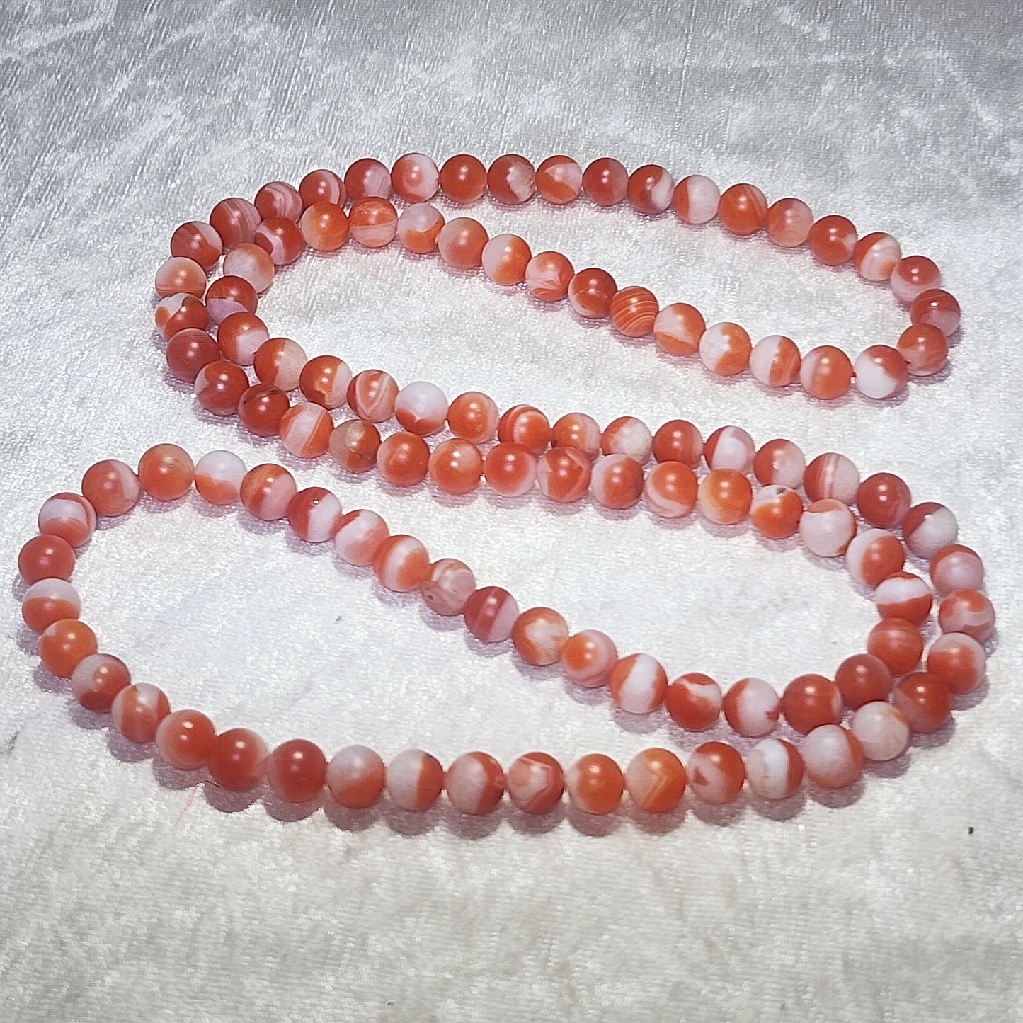 Premium 7.7mm 108 beads Baoshan Nan Hong red & white "Treasure Bowl" necklace 优质保山南红108颗红白聚宝盆项链多圈手链