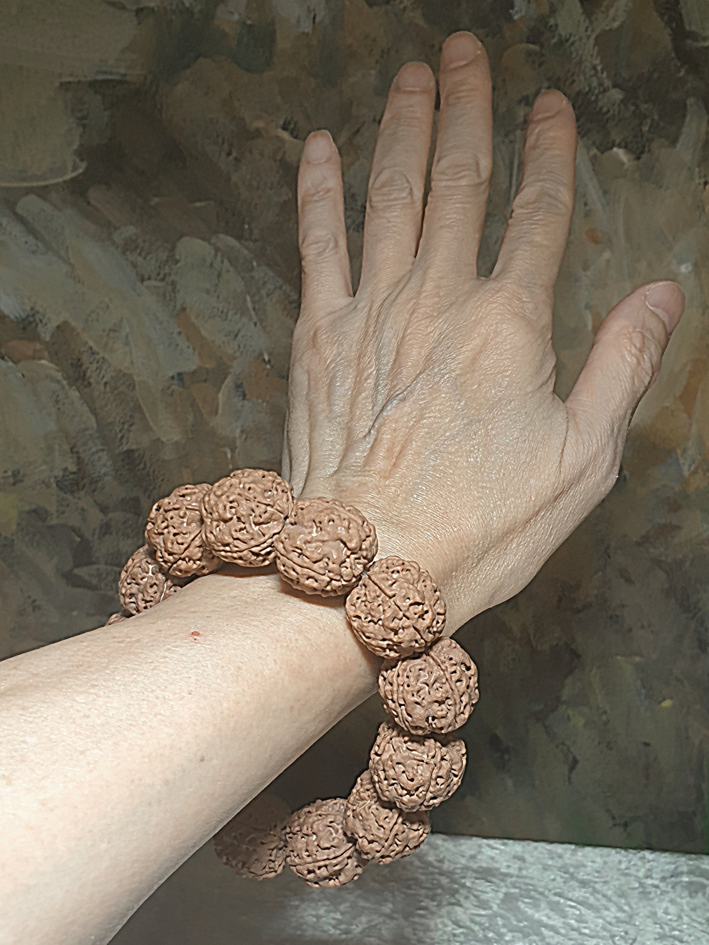 23mm+ Nepal Rudraksha high altitude (dense & high natural oil contents) Panlong Double Dragon 5 Mukhi (faces) bracelet/handheld 23毫米+ 尼泊尔大金刚菩提子五瓣超高密度高山安娜铁籽盘龙双龙手链/手持