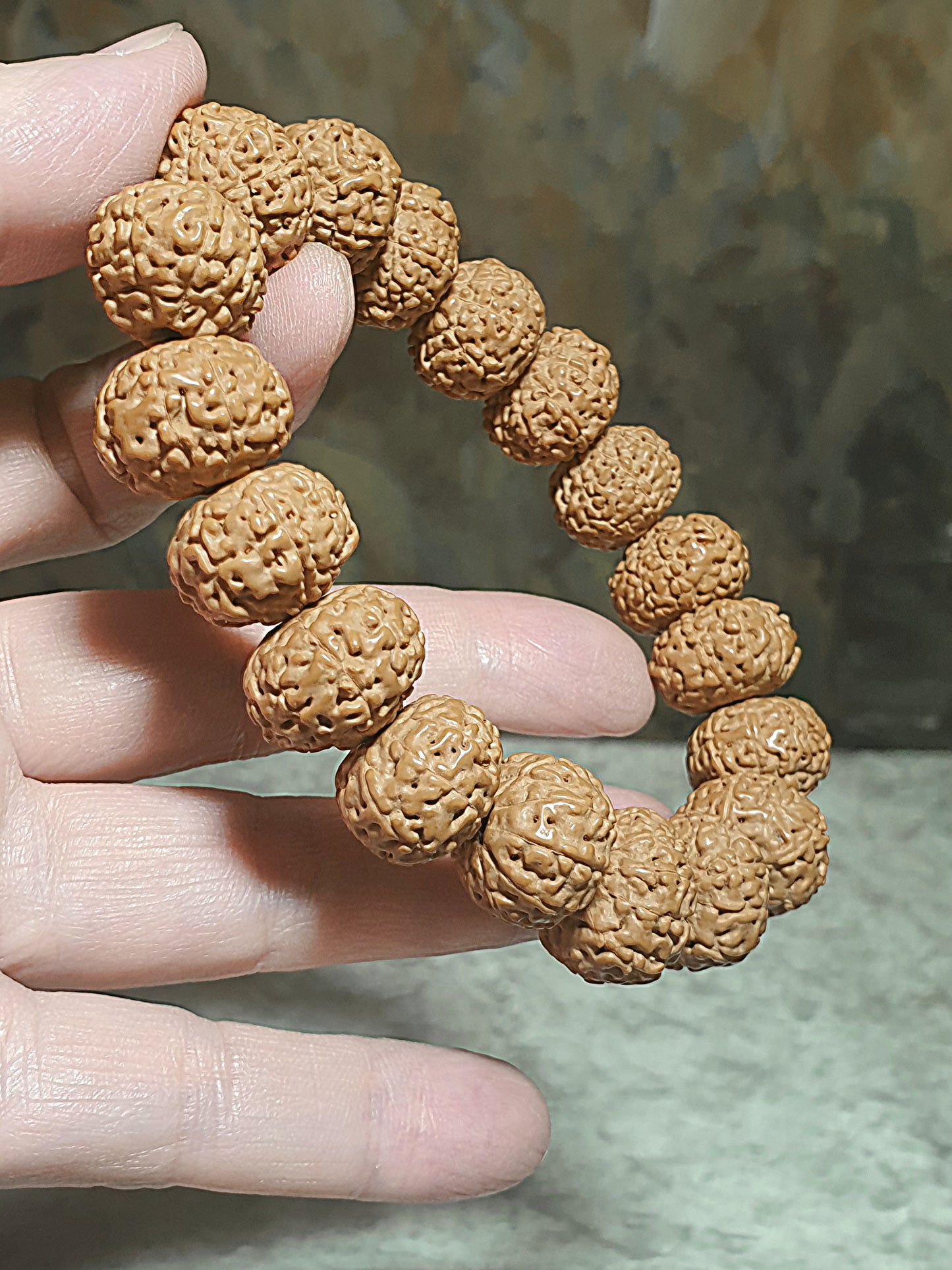 16mm premium natural "Panlong" (Coiling Dragon) 9 Mukhi (faces) small species Rudraksha bracelet/hand-held 16毫米九瓣盘龙小金刚菩提子手串/手持