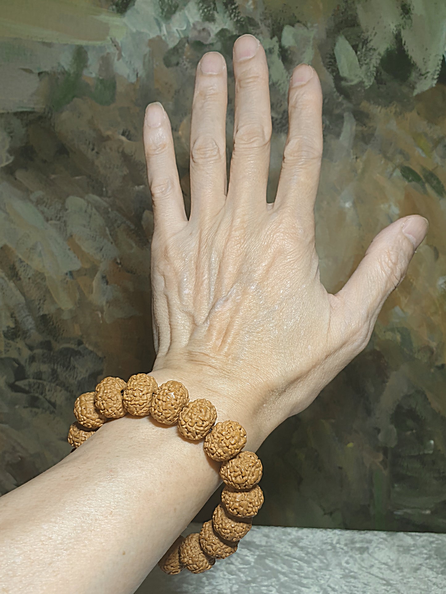 16mm premium natural "Panlong" (Coiling Dragon) 9 Mukhi (faces) small species Rudraksha bracelet/hand-held 16毫米九瓣盘龙小金刚菩提子手串/手持