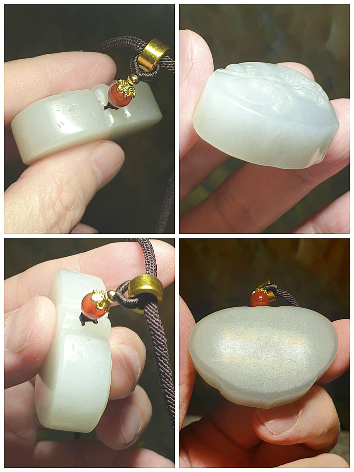 Premium Nephrite light smoky grey Butterfly & Peony Ruyi Jade pendant/handheld (with certificate) 和田玉淡烟灰蝴蝶牡丹花(蝶恋花花开富贵)如意吊坠/小手把(带证书)