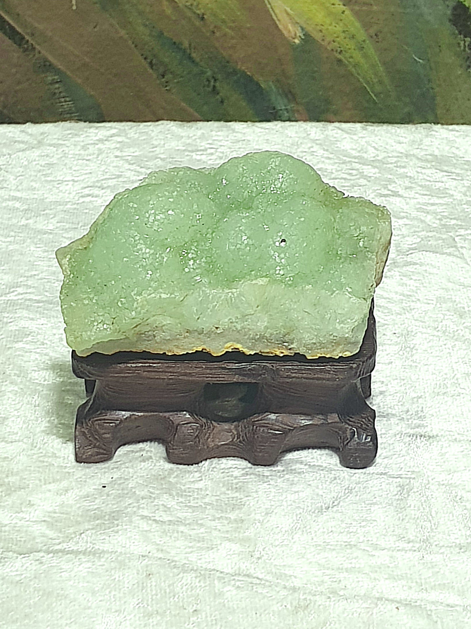 輸入品・未使用】34?x 26?mm Natural Prehnite Uncut Raw Rough 119.50