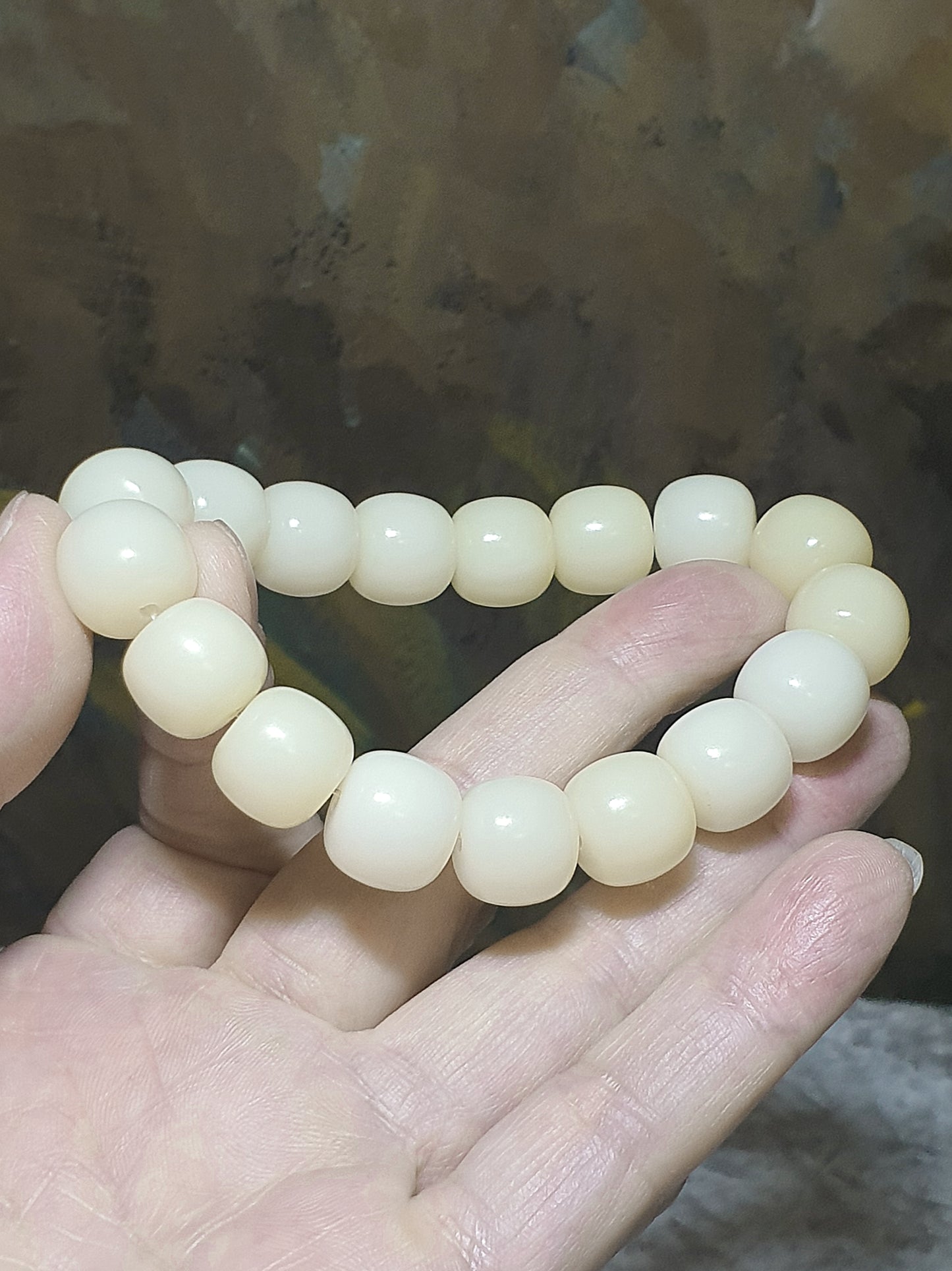 13.3mm "Bodhi Root (seeds of Corypha umbraculifea)" traditional old style cut beads bracelet 13.3毫米菩提根老型珠手串