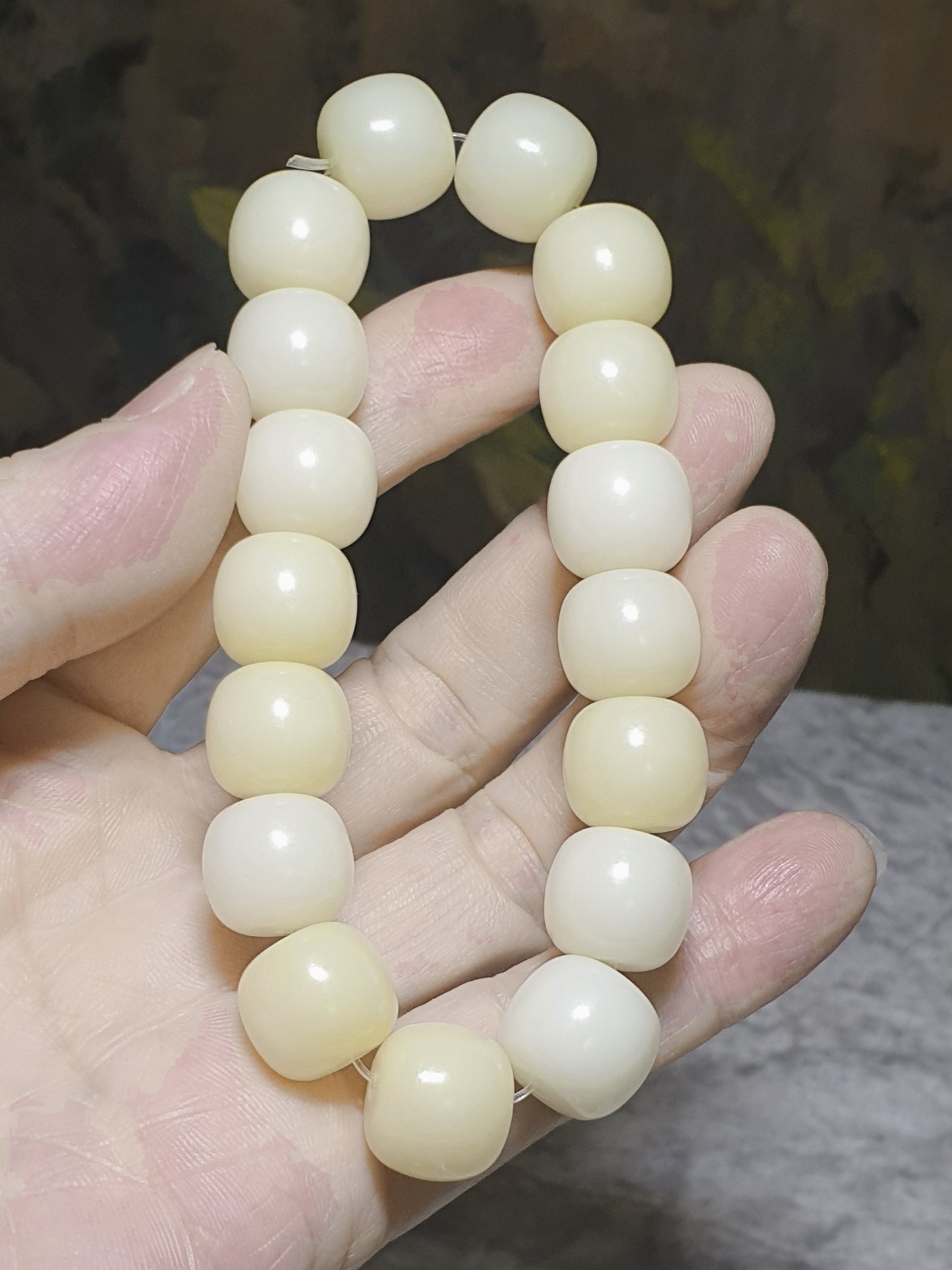 13.3mm "Bodhi Root (seeds of Corypha umbraculifea)" traditional old style cut beads bracelet 13.3毫米菩提根老型珠手串