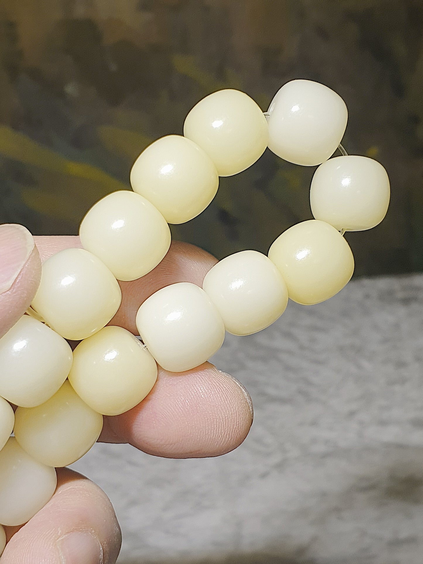 13.3mm "Bodhi Root (seeds of Corypha umbraculifea)" traditional old style cut beads bracelet 13.3毫米菩提根老型珠手串