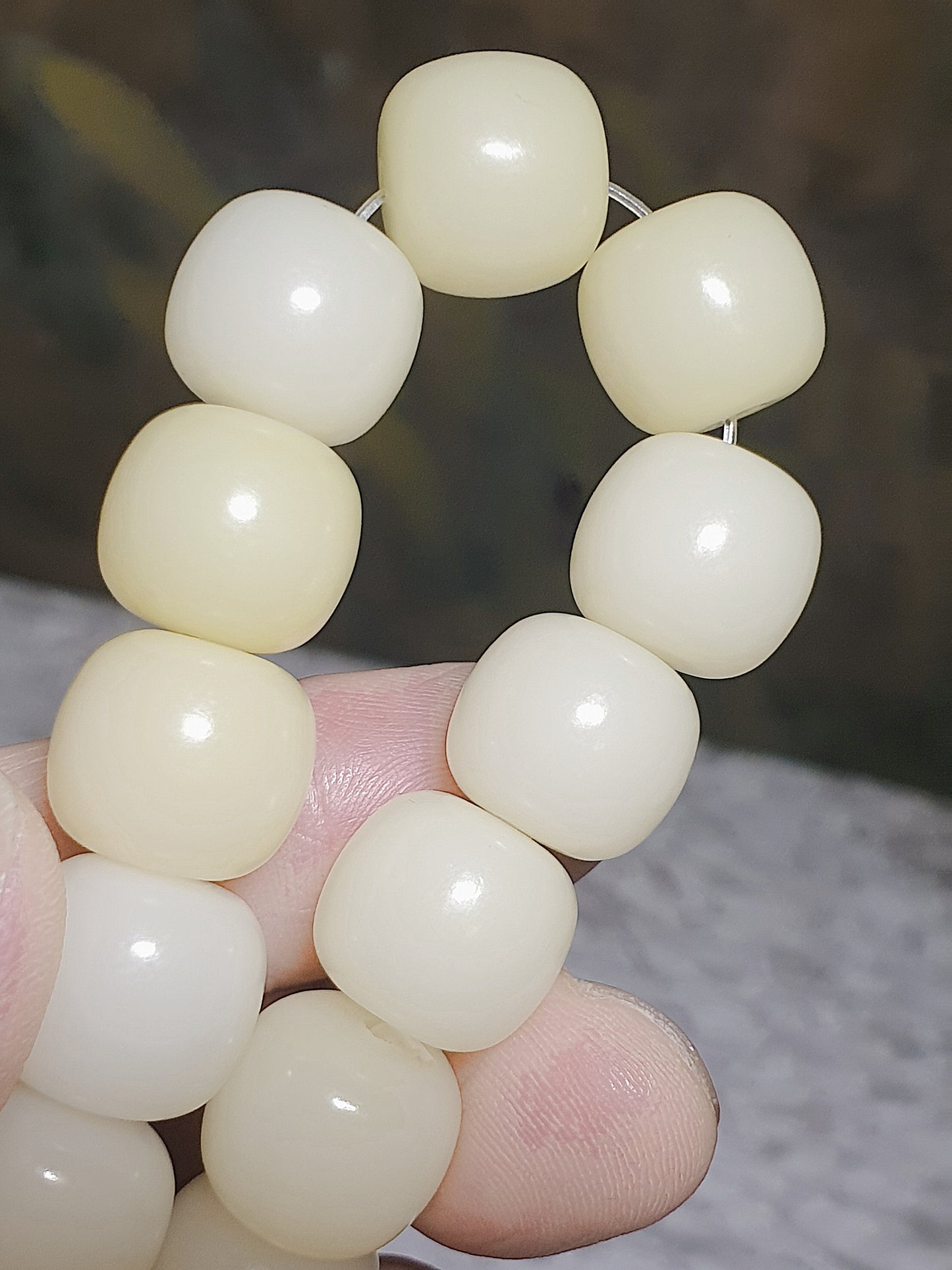 13.3mm "Bodhi Root (seeds of Corypha umbraculifea)" traditional old style cut beads bracelet 13.3毫米菩提根老型珠手串