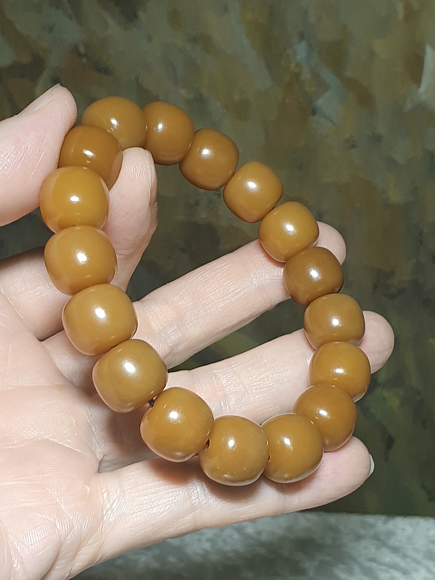 13.3mm "Bodhi Root (seeds of Corypha umbraculifea)" aged naturally turned brownish traditional old style cut beads bracelet 13.3毫米风化菩提根老型珠手串