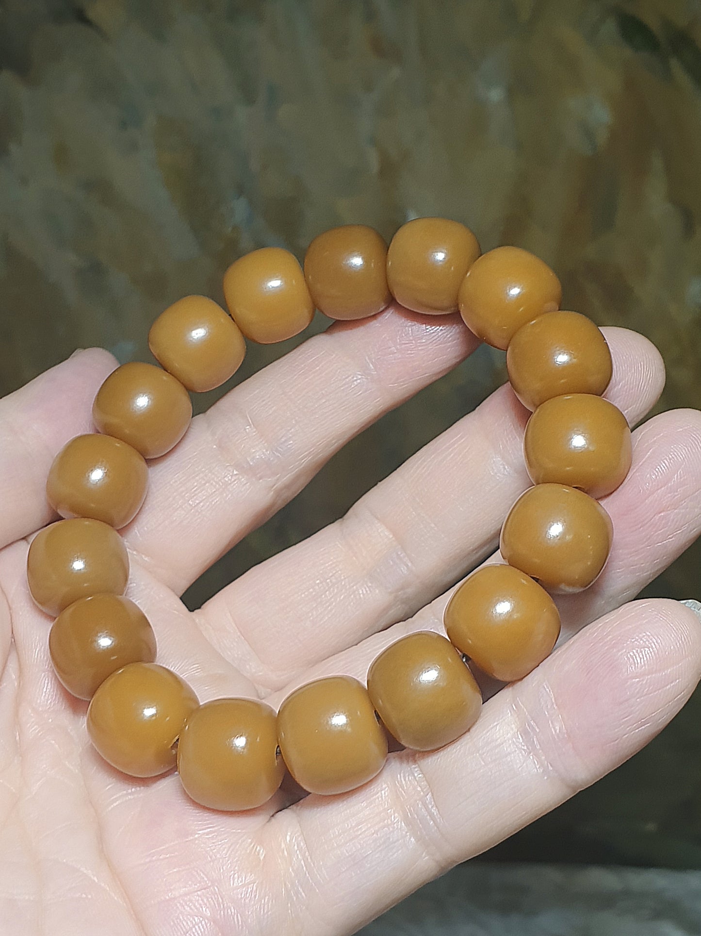 13.3mm "Bodhi Root (seeds of Corypha umbraculifea)" aged naturally turned brownish traditional old style cut beads bracelet 13.3毫米风化菩提根老型珠手串