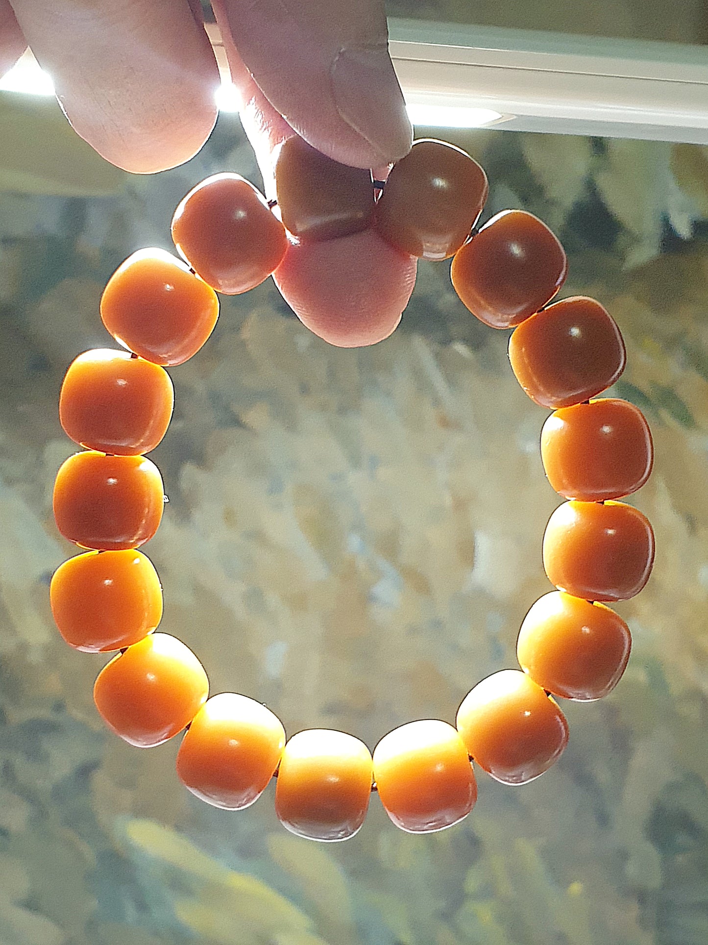 13.3mm "Bodhi Root (seeds of Corypha umbraculifea)" aged naturally turned brownish traditional old style cut beads bracelet 13.3毫米风化菩提根老型珠手串