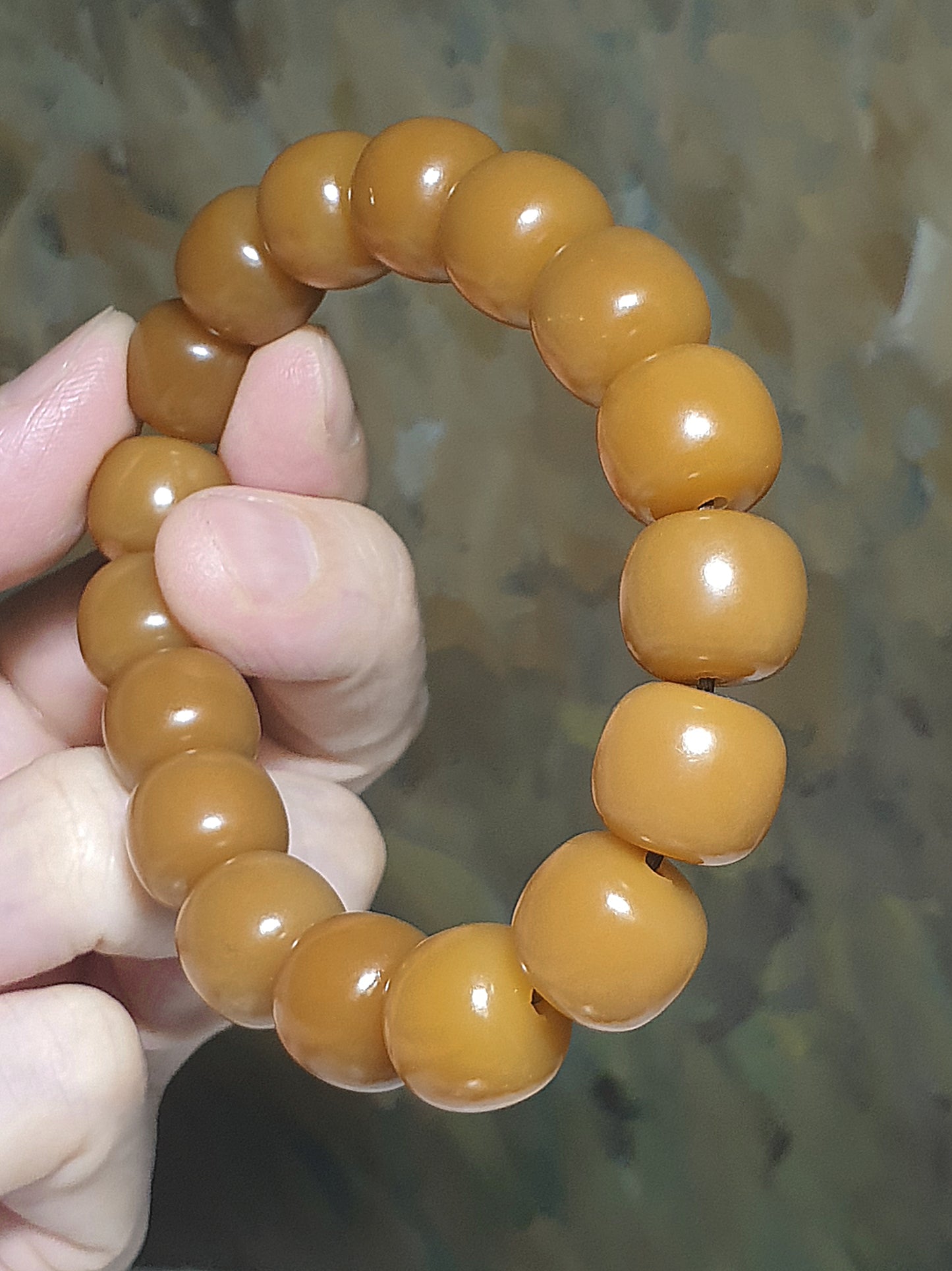 13.3mm "Bodhi Root (seeds of Corypha umbraculifea)" aged naturally turned brownish traditional old style cut beads bracelet 13.3毫米风化菩提根老型珠手串