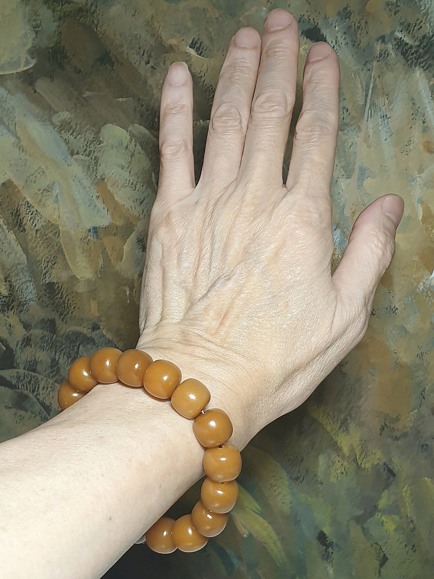 13.3mm "Bodhi Root (seeds of Corypha umbraculifea)" aged naturally turned brownish traditional old style cut beads bracelet 13.3毫米风化菩提根老型珠手串