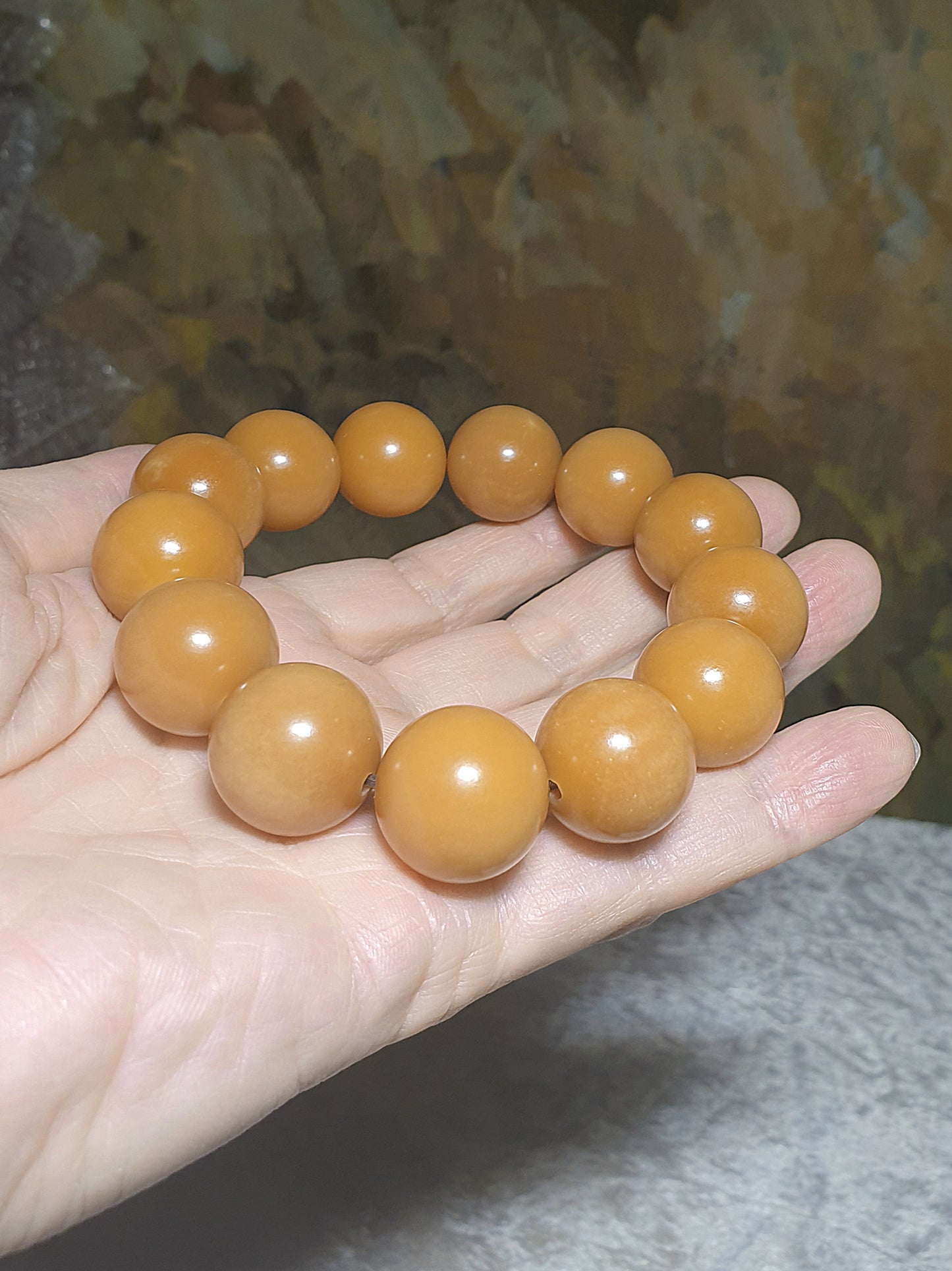 18.6mm "Bodhi Root (seeds of Corypha umbraculifea)" aged naturally turned brownish bracelet 18.6毫米风化菩提根手链