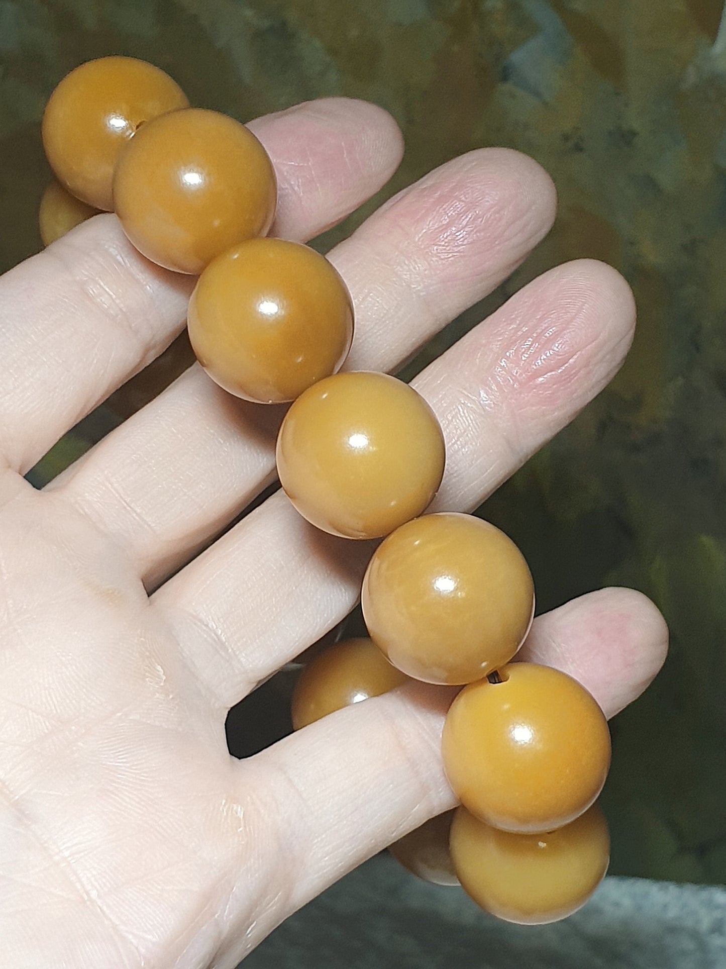 18.6mm "Bodhi Root (seeds of Corypha umbraculifea)" aged naturally turned brownish bracelet 18.6毫米风化菩提根手链