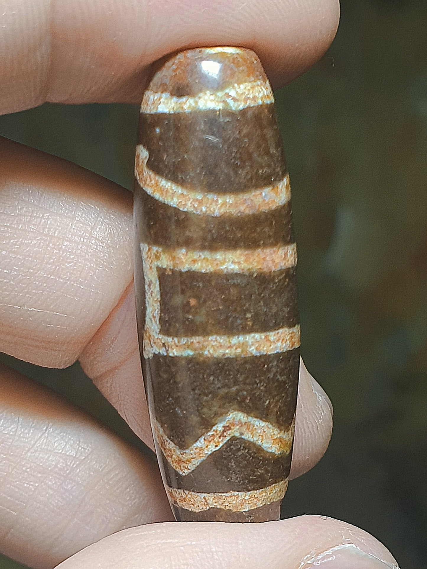 38.6mm Aged Tibetan Xang Xung (Zhang Zhung) "Xi Zeng Haui Xhu" Dzi with lots of very fine red spots pendant (with certificate, necklace string) 38.6毫米西藏老矿象雄满细朱砂息增怀诛天珠吊坠(带证书 送项链绳)